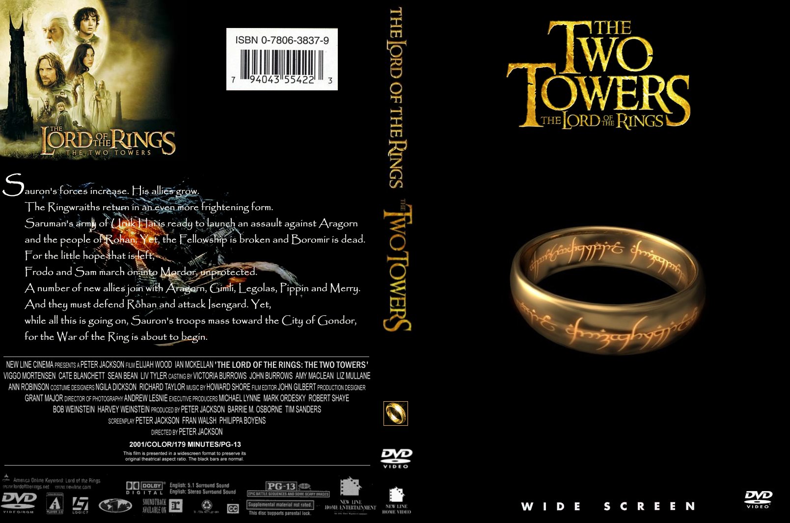 Lord of the Rings: The Two Towers, The (2002) - front back.