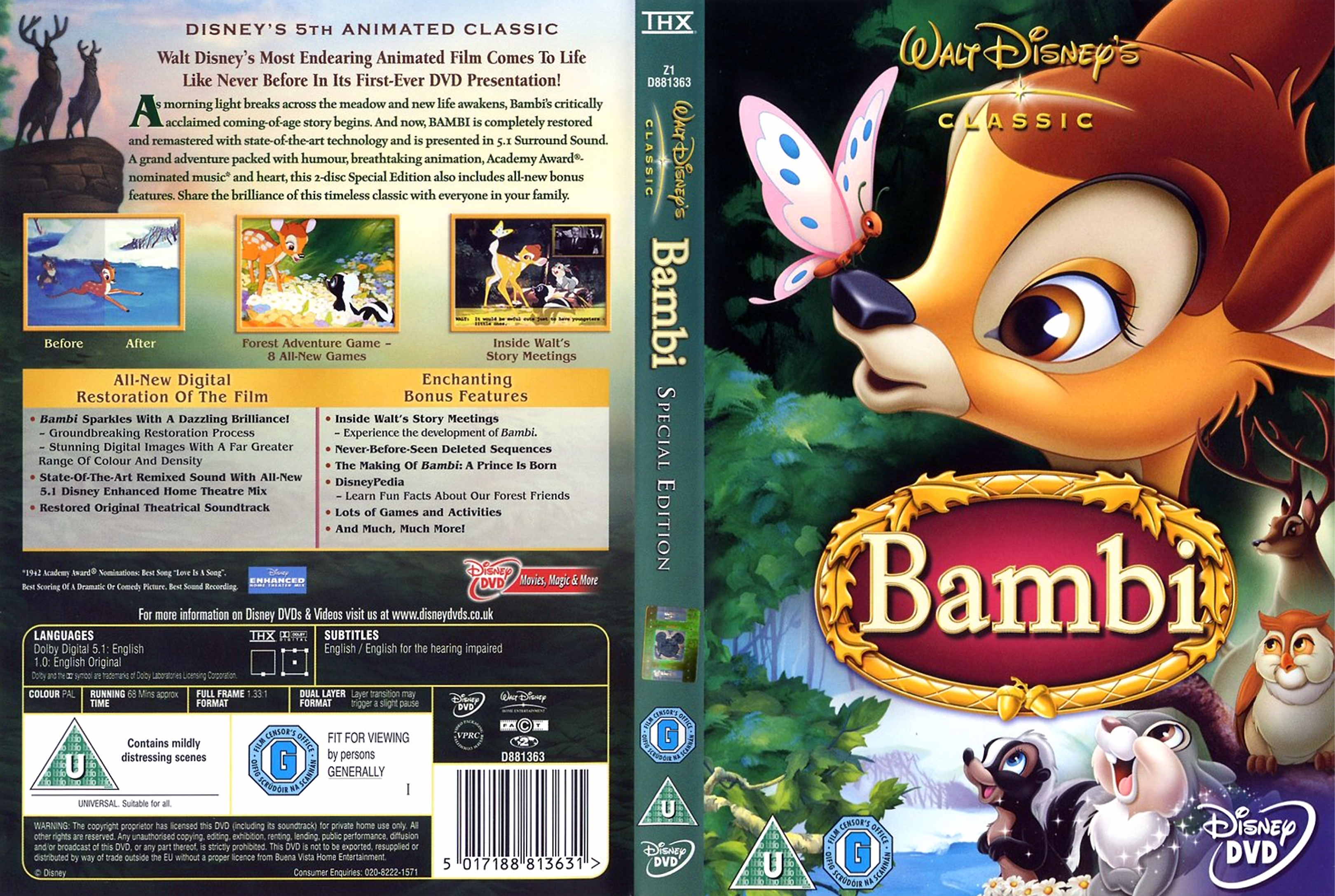 Covers Box Sk Bambi 1942 High Quality Dvd Blueray Movie