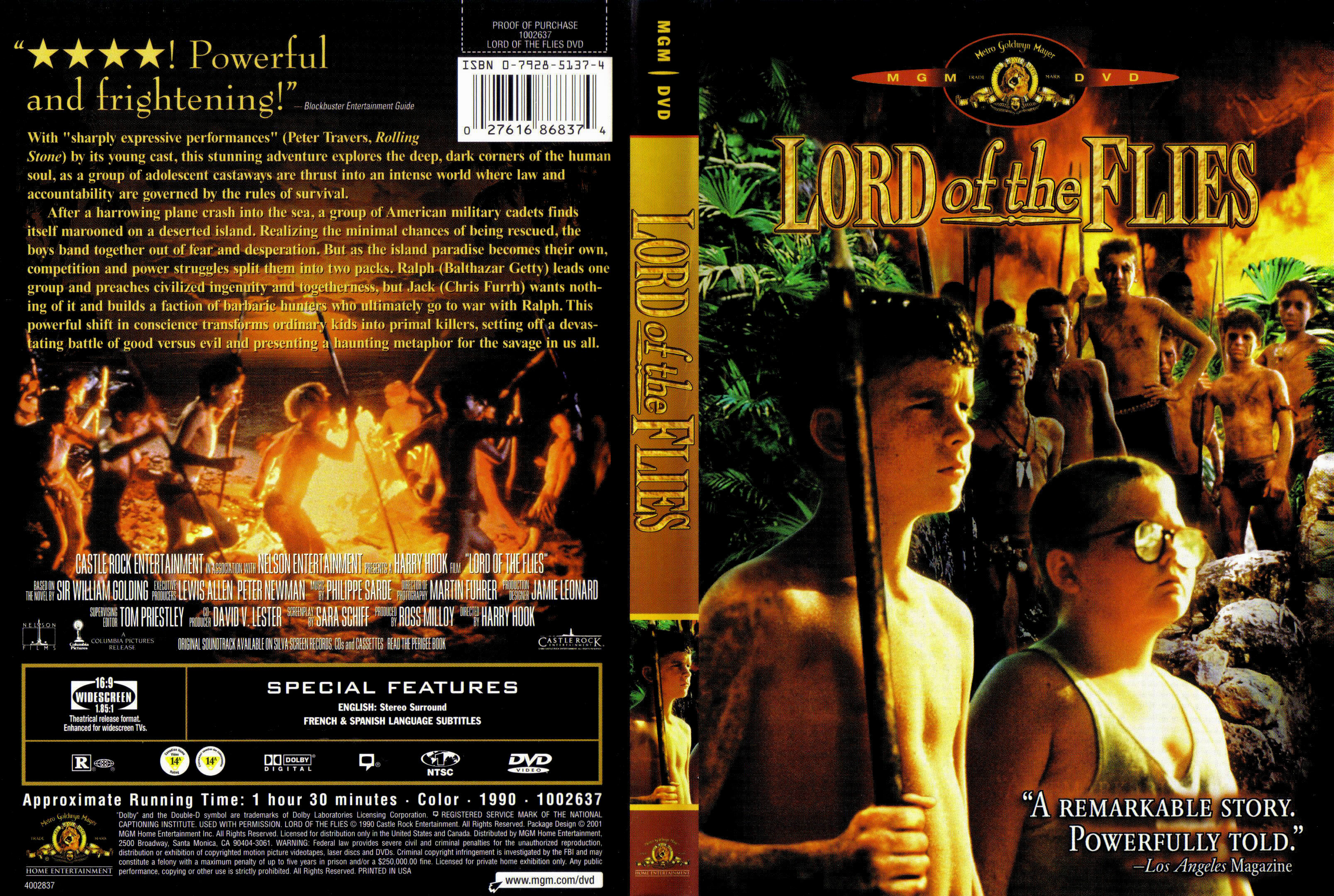 Lord of the Flies (1990) - front back.