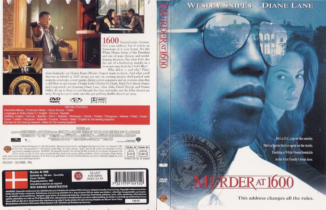 Murderer перевод. Murder at 1600, 1997 DVD Covers. Murder at 1600 обложка DVD. Murder at 1600 Постер к фильму. Preppie Murder обложка DVD.