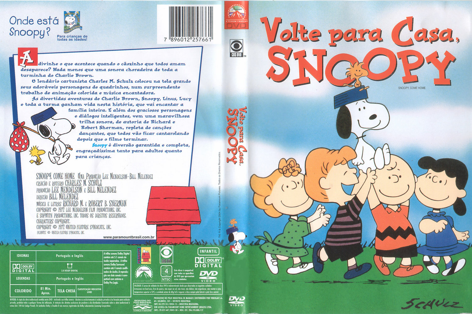 Covers Box Sk Snoopy Come Home 1972 High Quality Dvd Blueray Movie