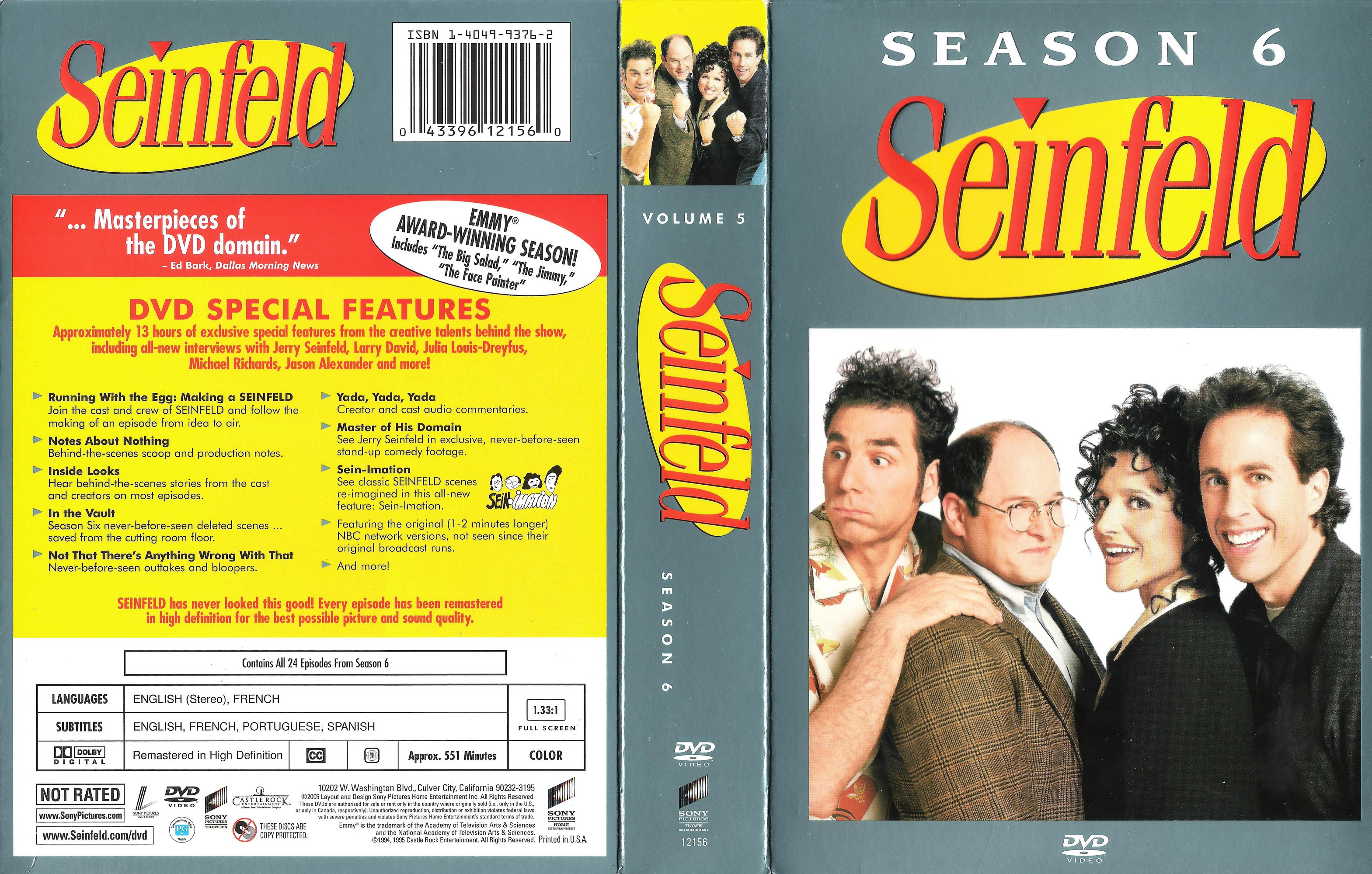 Seinfeld Season 6 Box Cover - front back.