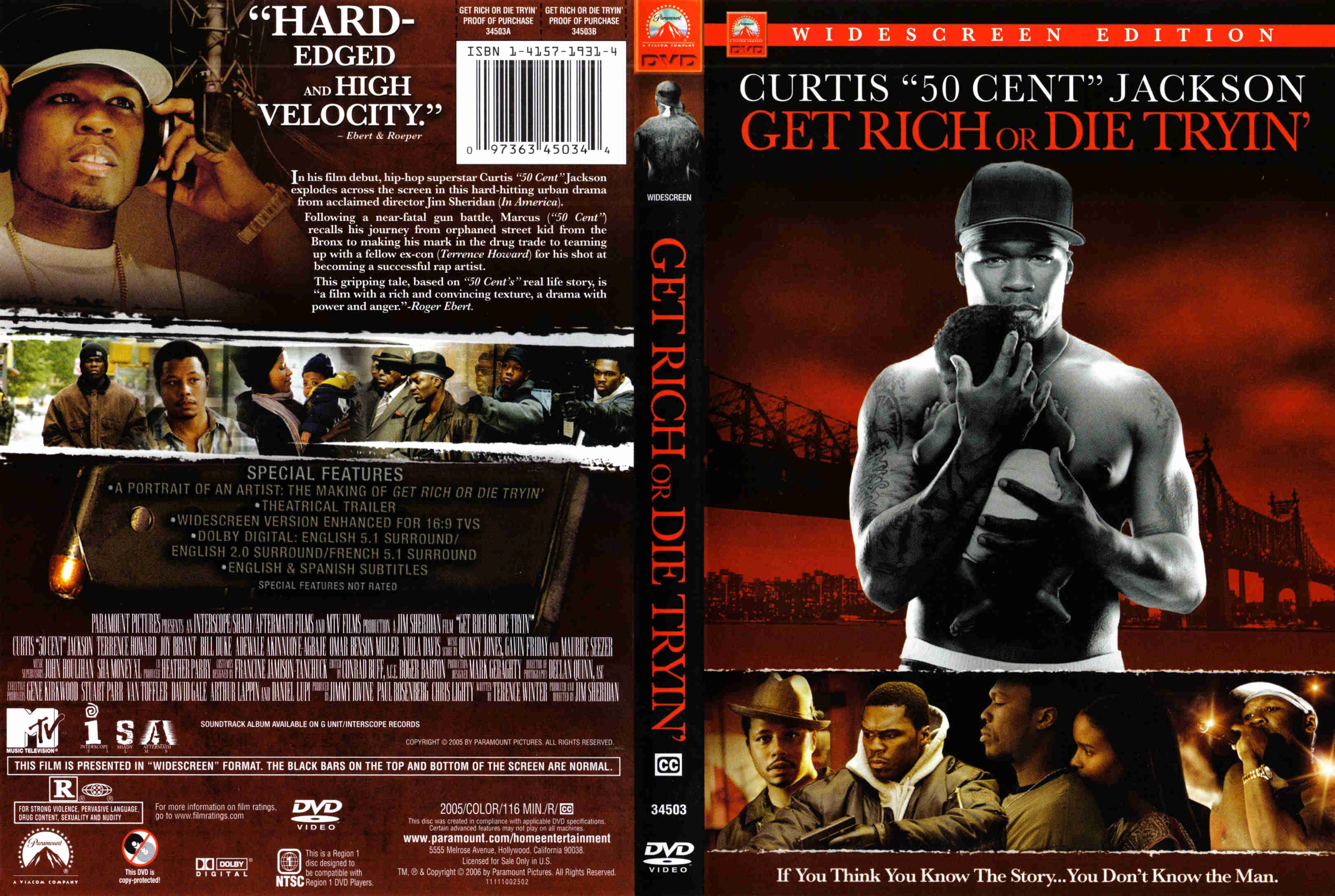 Covers Box Sk Get Rich Or Die Tryin High Quality Dvd Blueray Movie