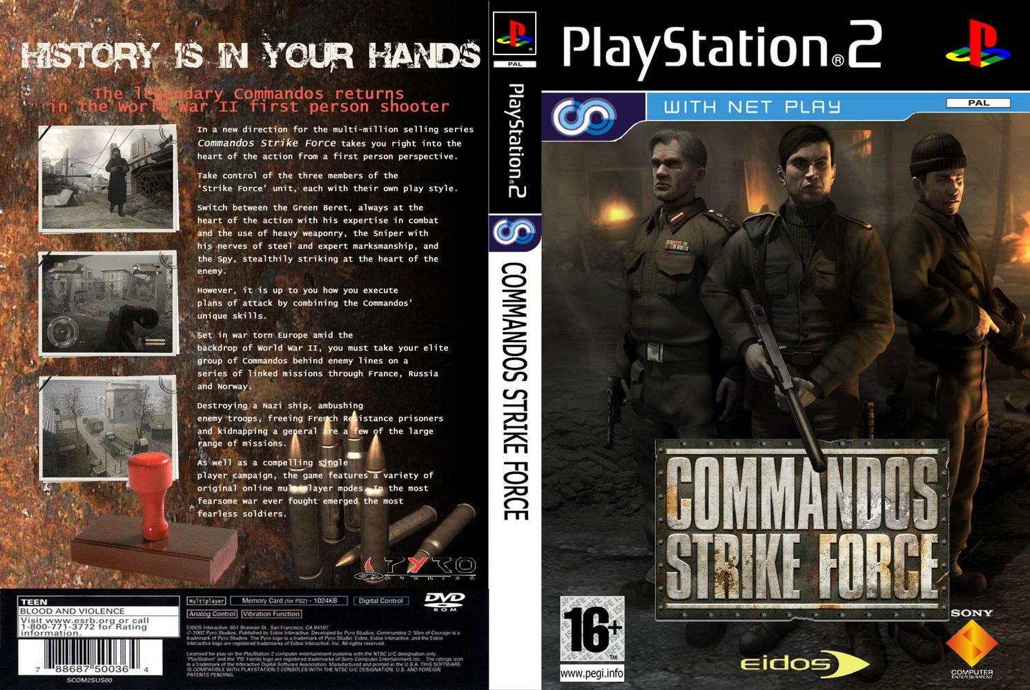 Covers Box Sk Ps2 Cover For Commandos Strike Force High Quality Dvd Blueray Movie