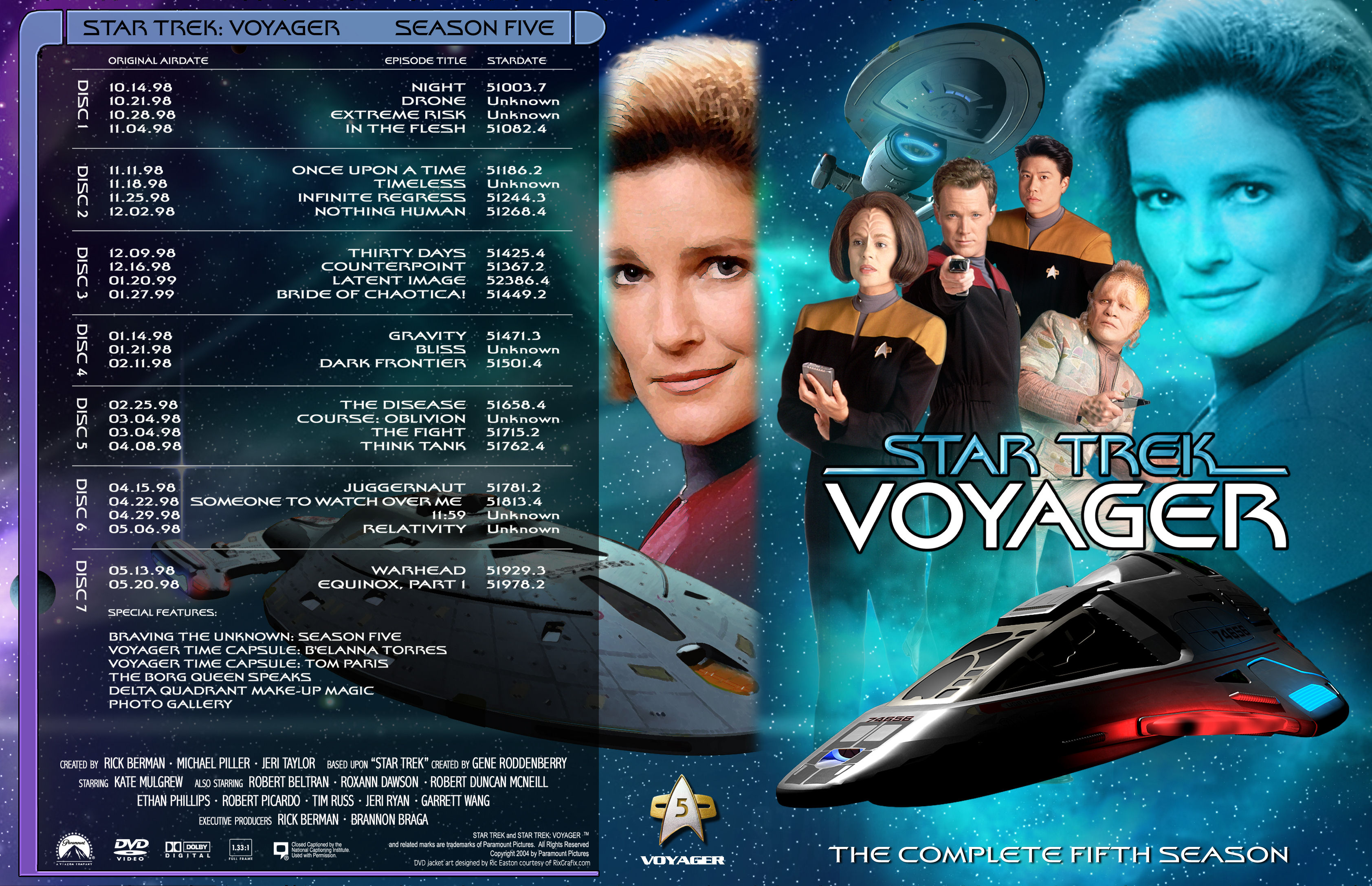 star trek voyager season 5 box set - front.