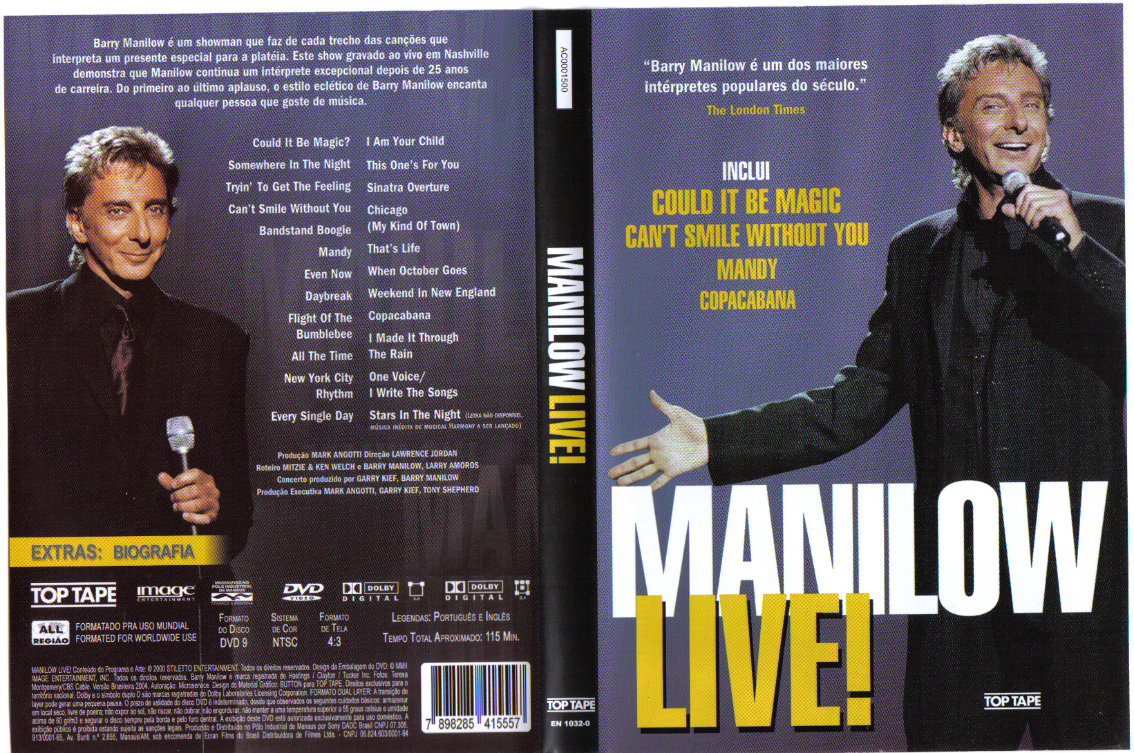 Barry Manilow Live! - front.