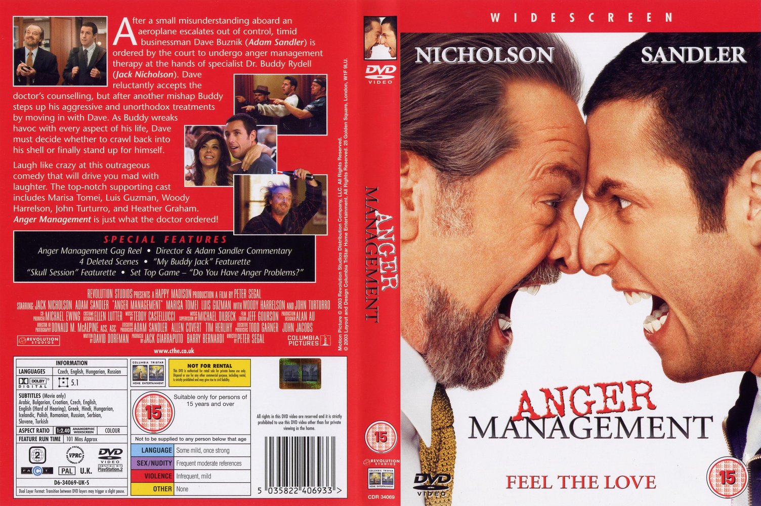 Covers Box Sk Anger Management 2003 High Quality Dvd Blueray