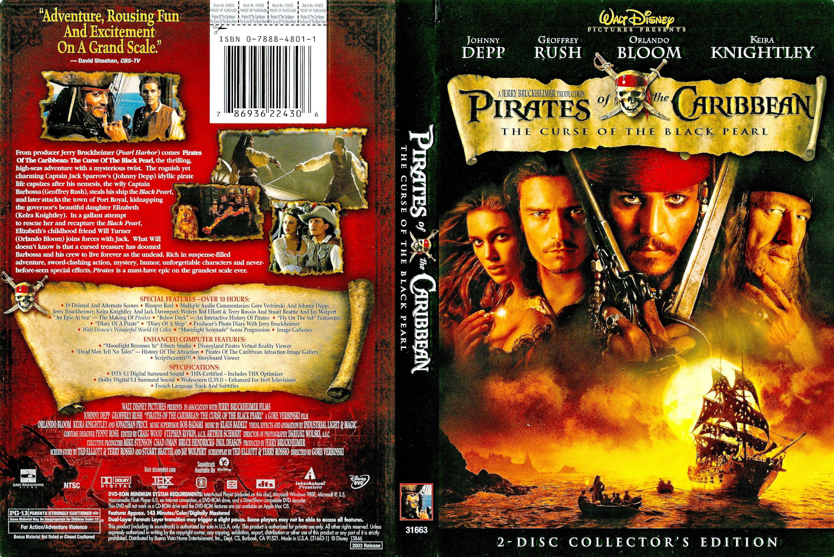 Covers Box Sk Pirates Of The Caribbean The Curse Of The Black Pearl High Quality