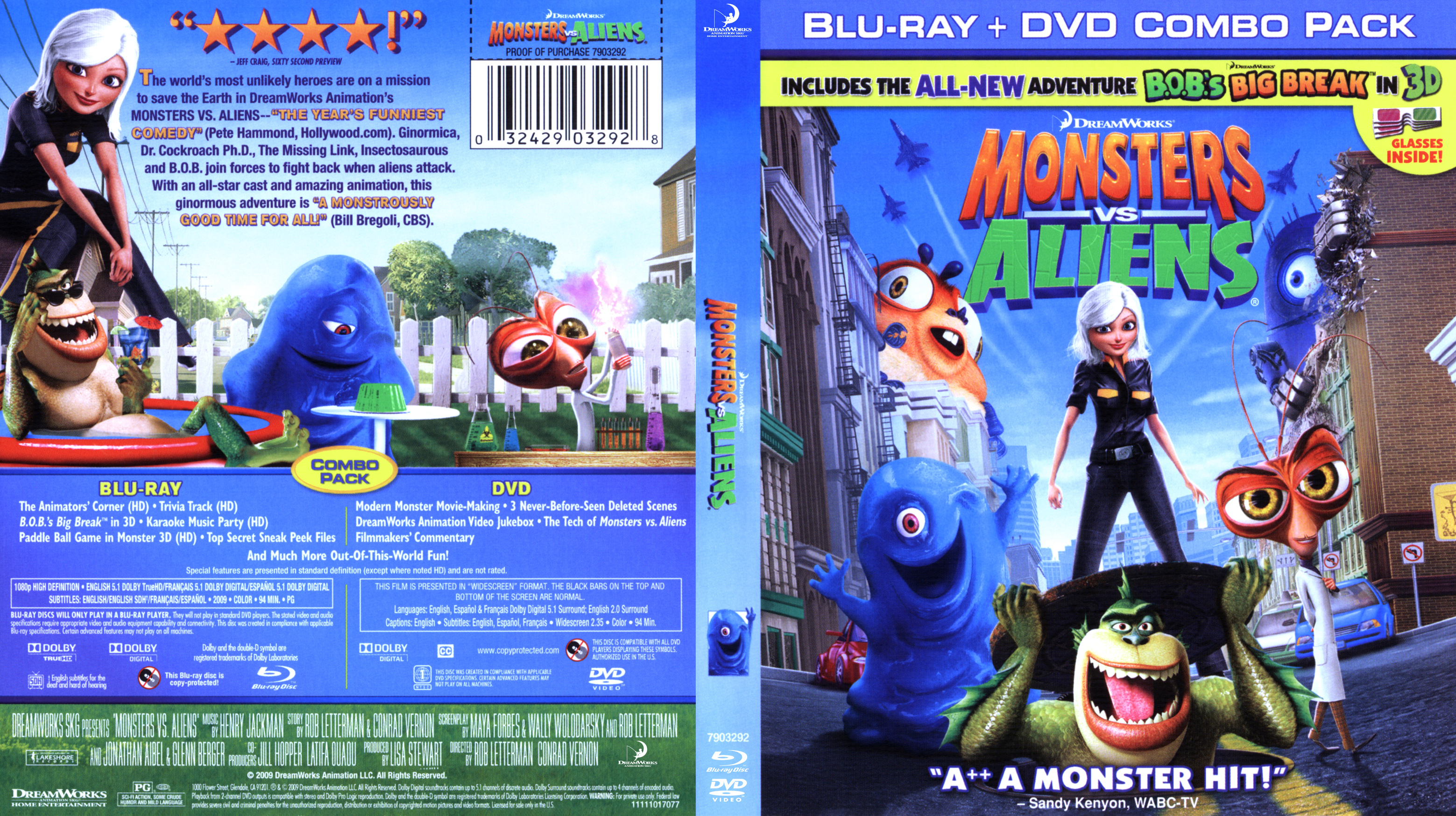 COVERS.BOX.SK ::: Monsters Vs Aliens (Blu-ray) - high quality DVD / Blueray...
