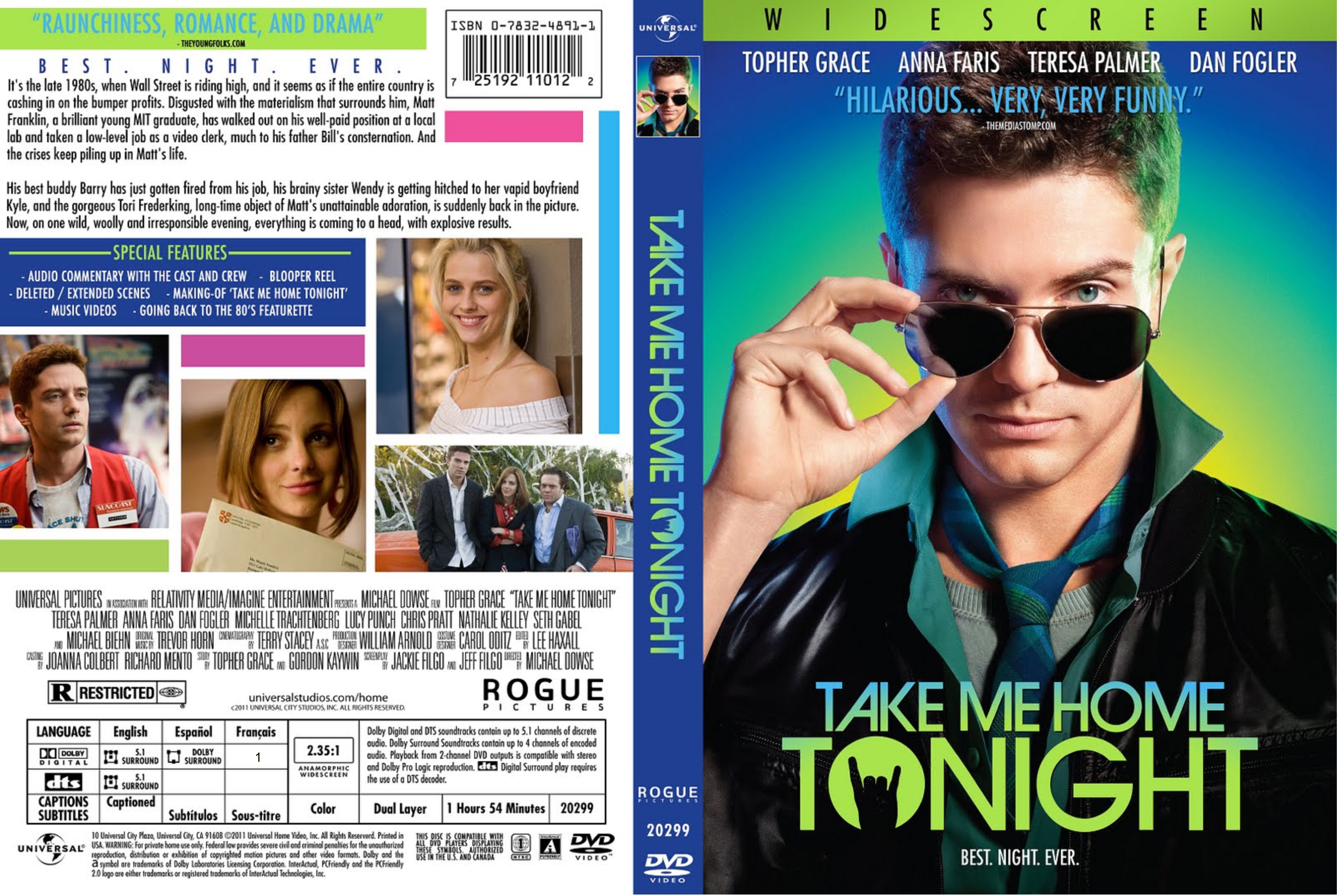 take me home tonight (2011) - front back.