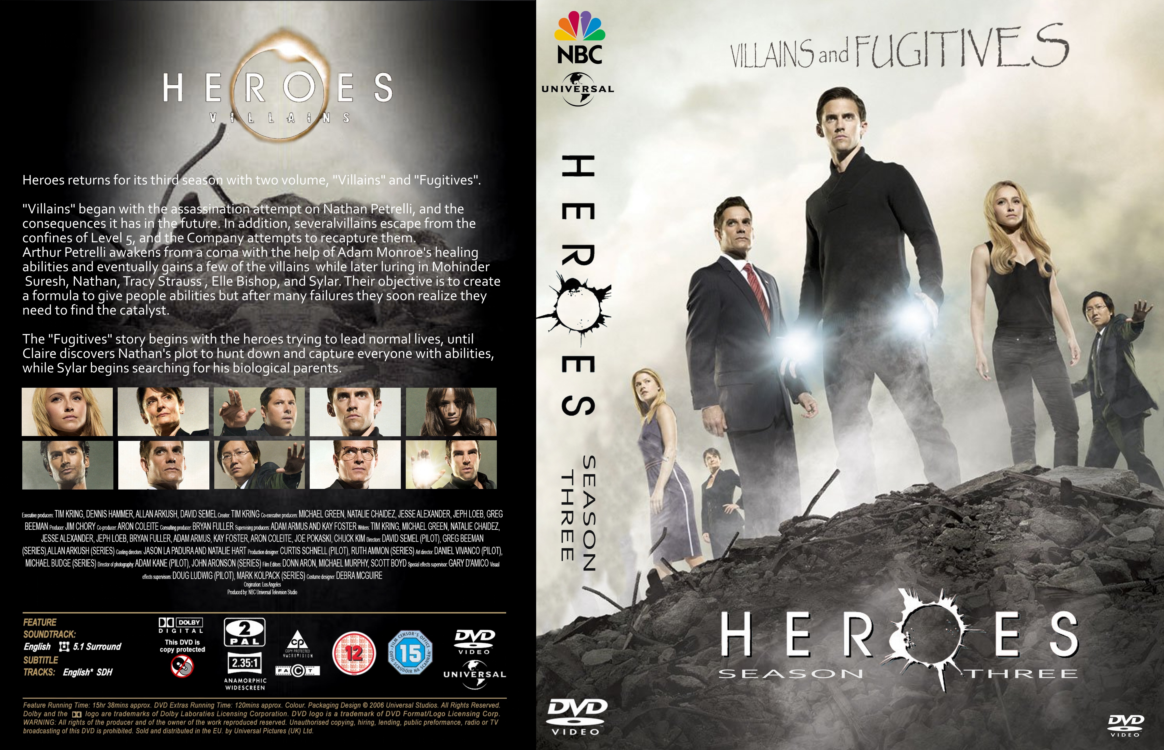 COVERS.BOX.SK ::: Heroes - Season 3 - high quality DVD / Blueray
