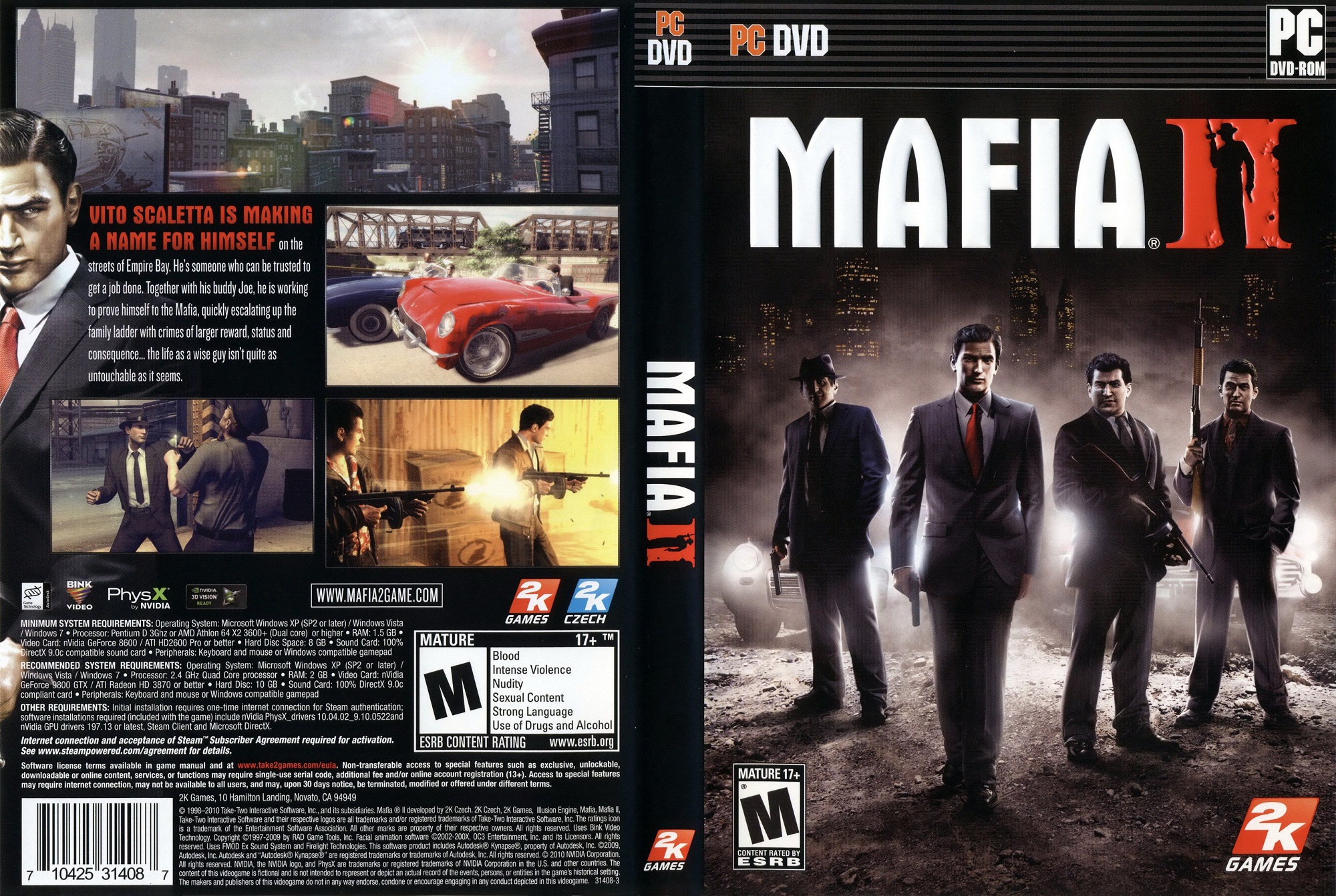Mafia 2 обложка PC