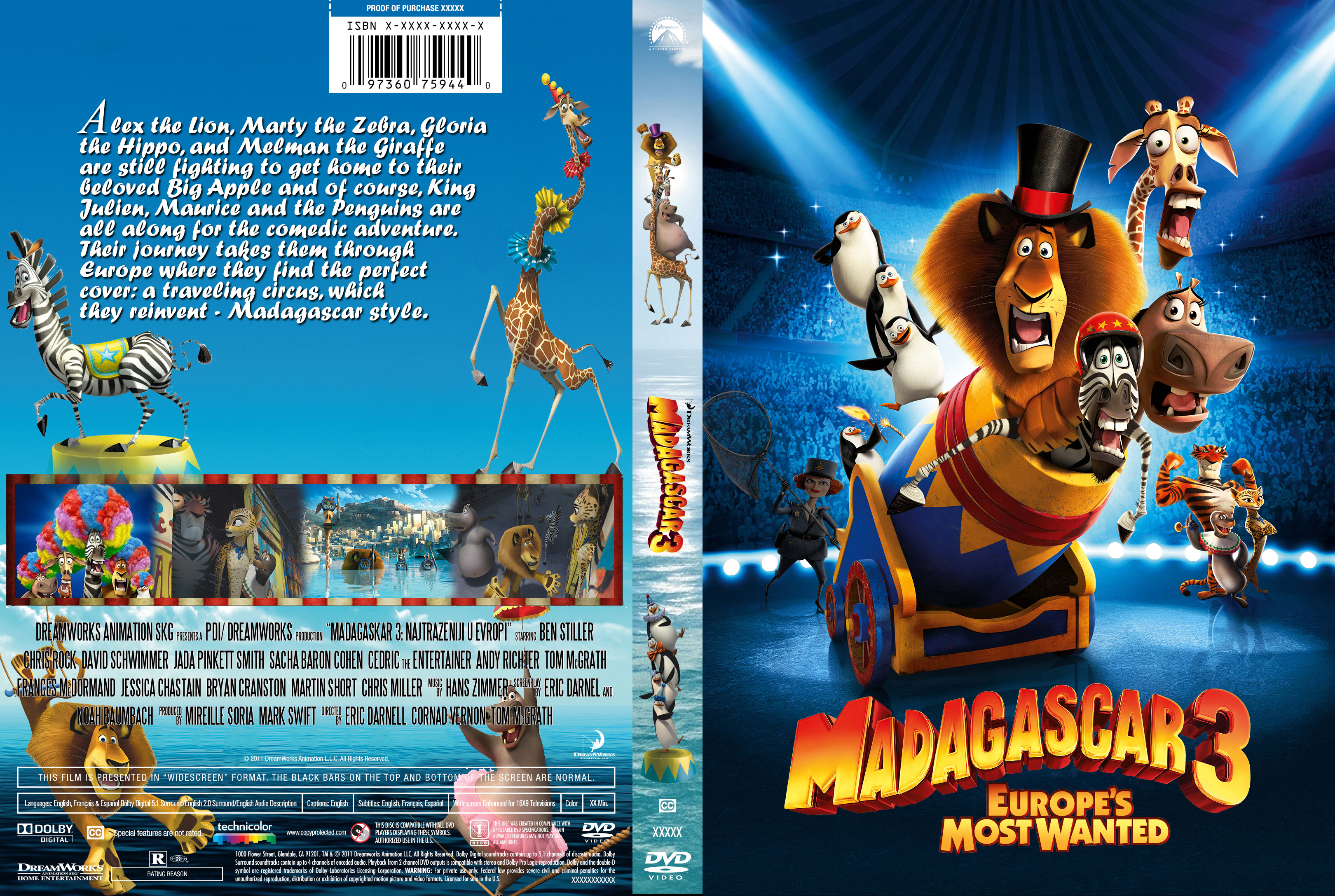 madagascar 3 dvd poster