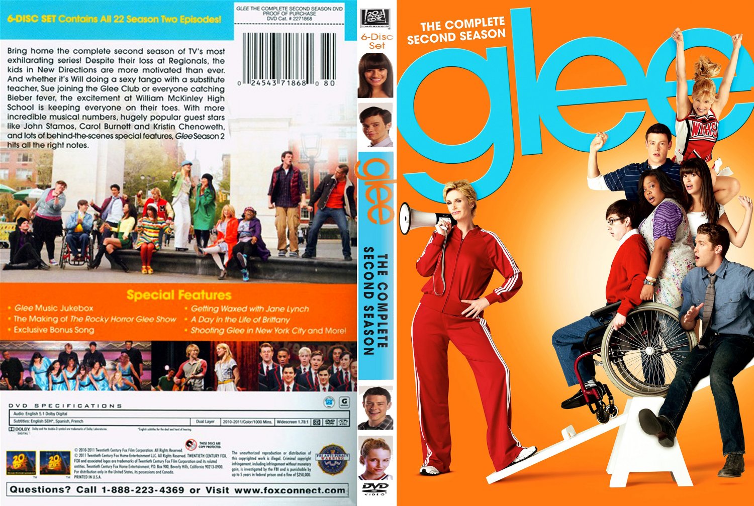 COVERS.BOX.SK ::: Glee season 2 - high quality DVD / Blueray / Movie