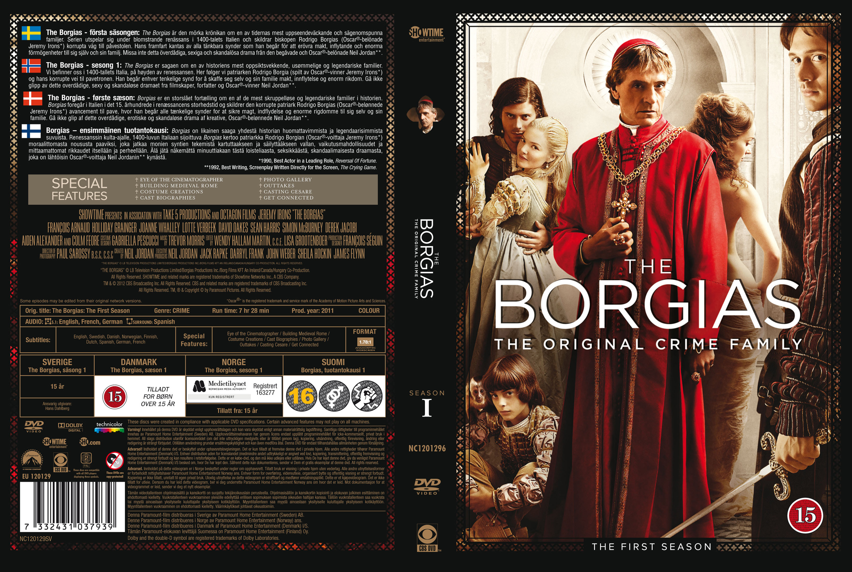 Covers Box Sk The Borgias Season 1 Nordic High Quality Dvd