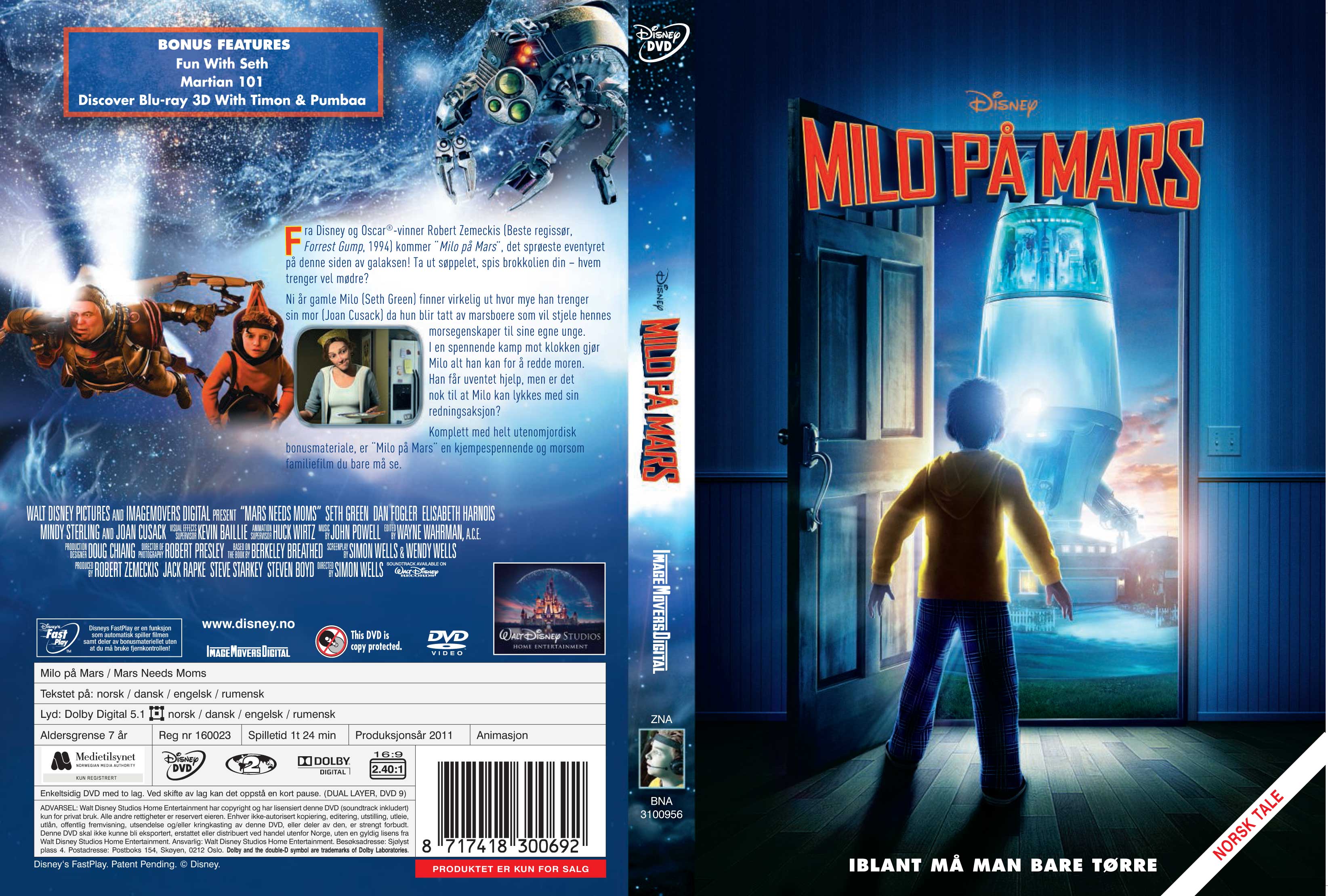 MARS NEEDS MOMS DVD NL/FR (Dvd), Niet gekend, Dvd's