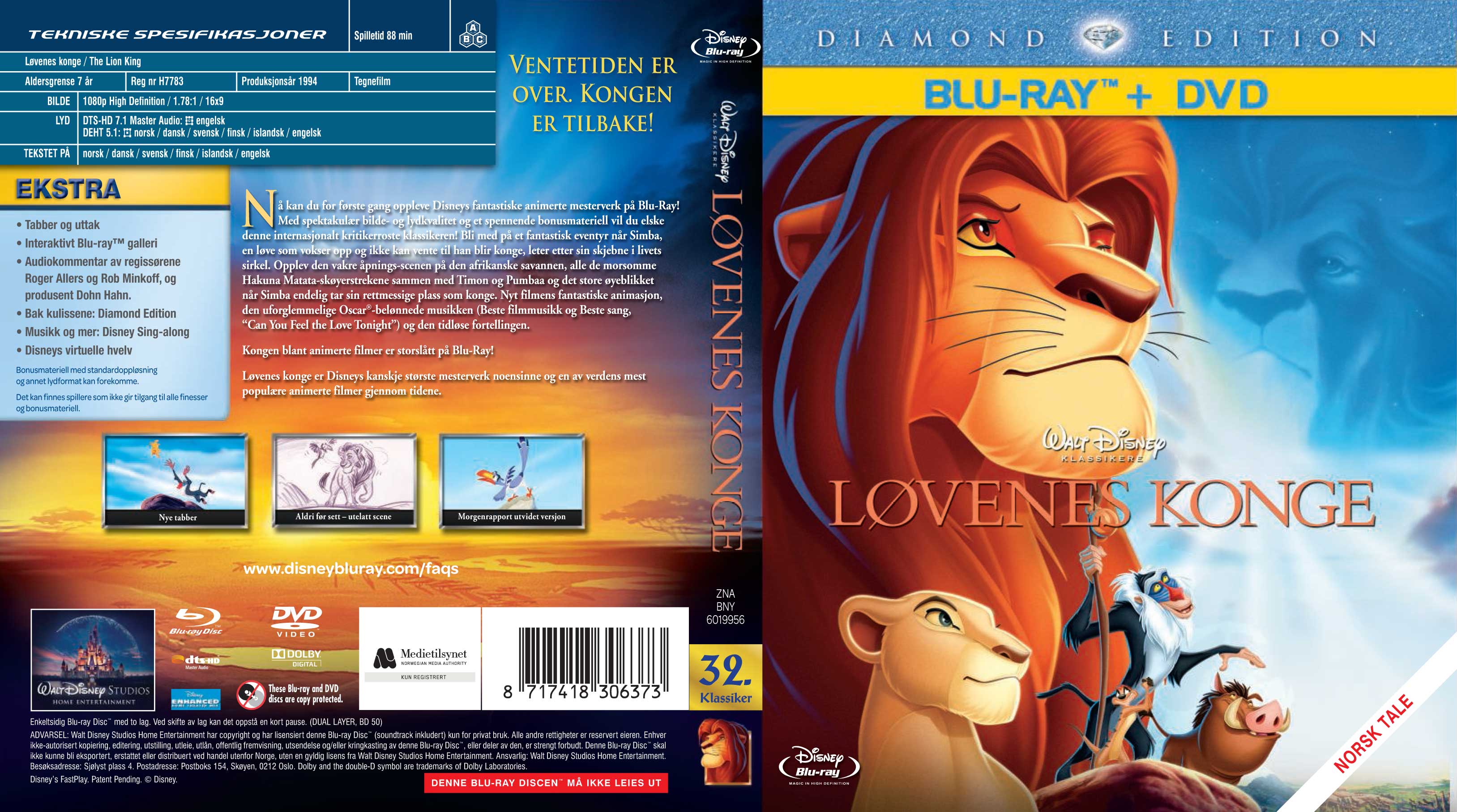 COVERS.BOX.SK ::: Lion King, The (1994) - high quality DVD / Blueray ...