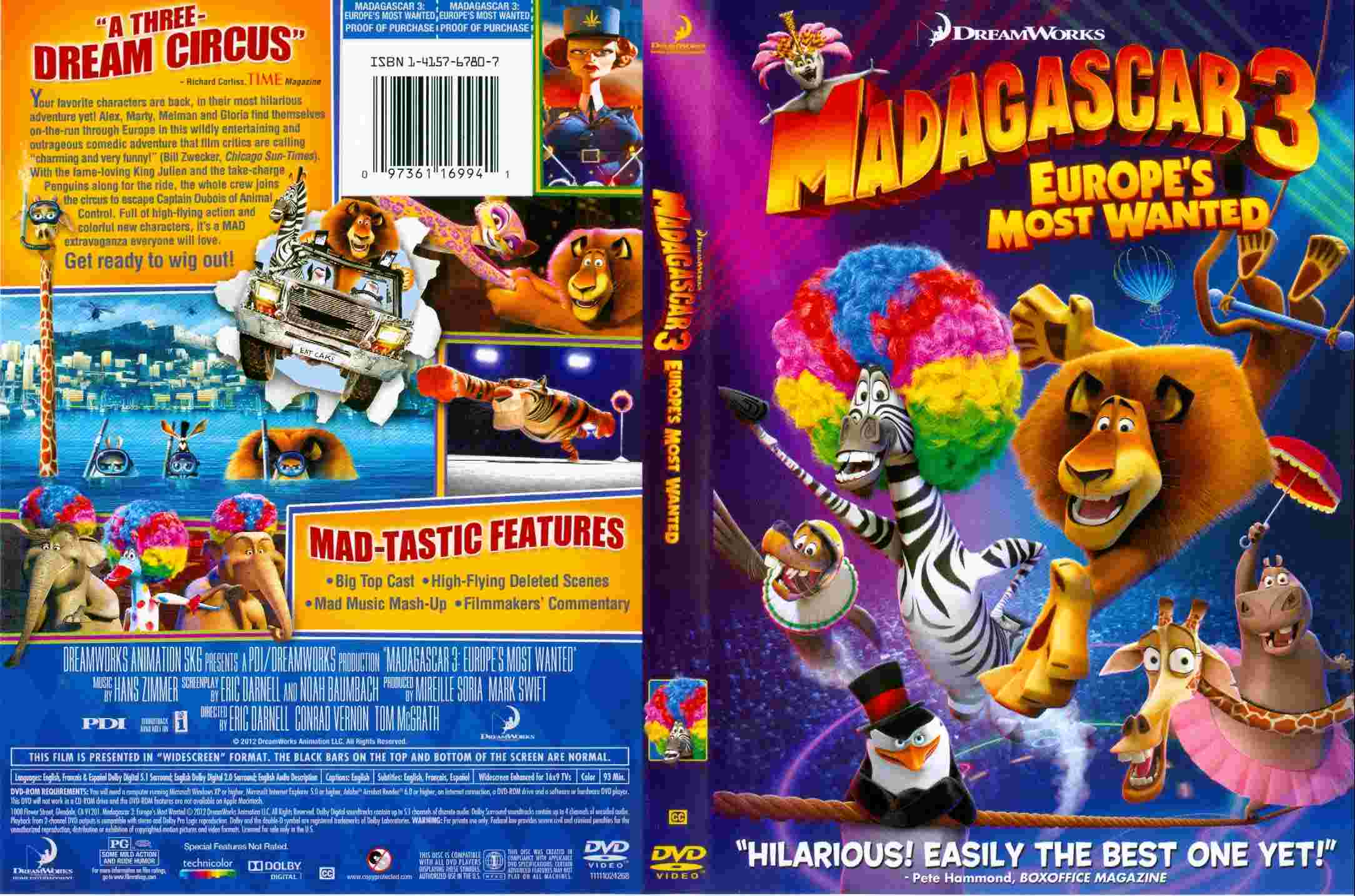 madagascar 3 dvd poster