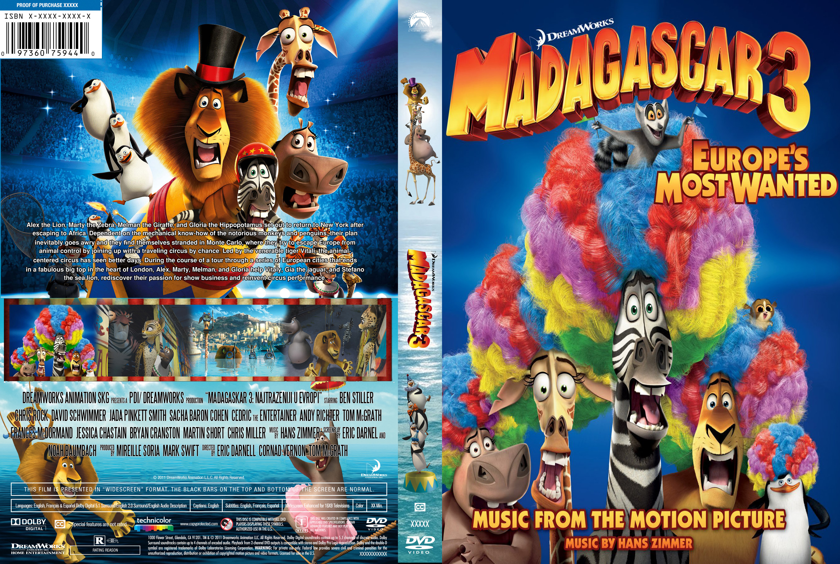 madagascar 3 movie dvd cover