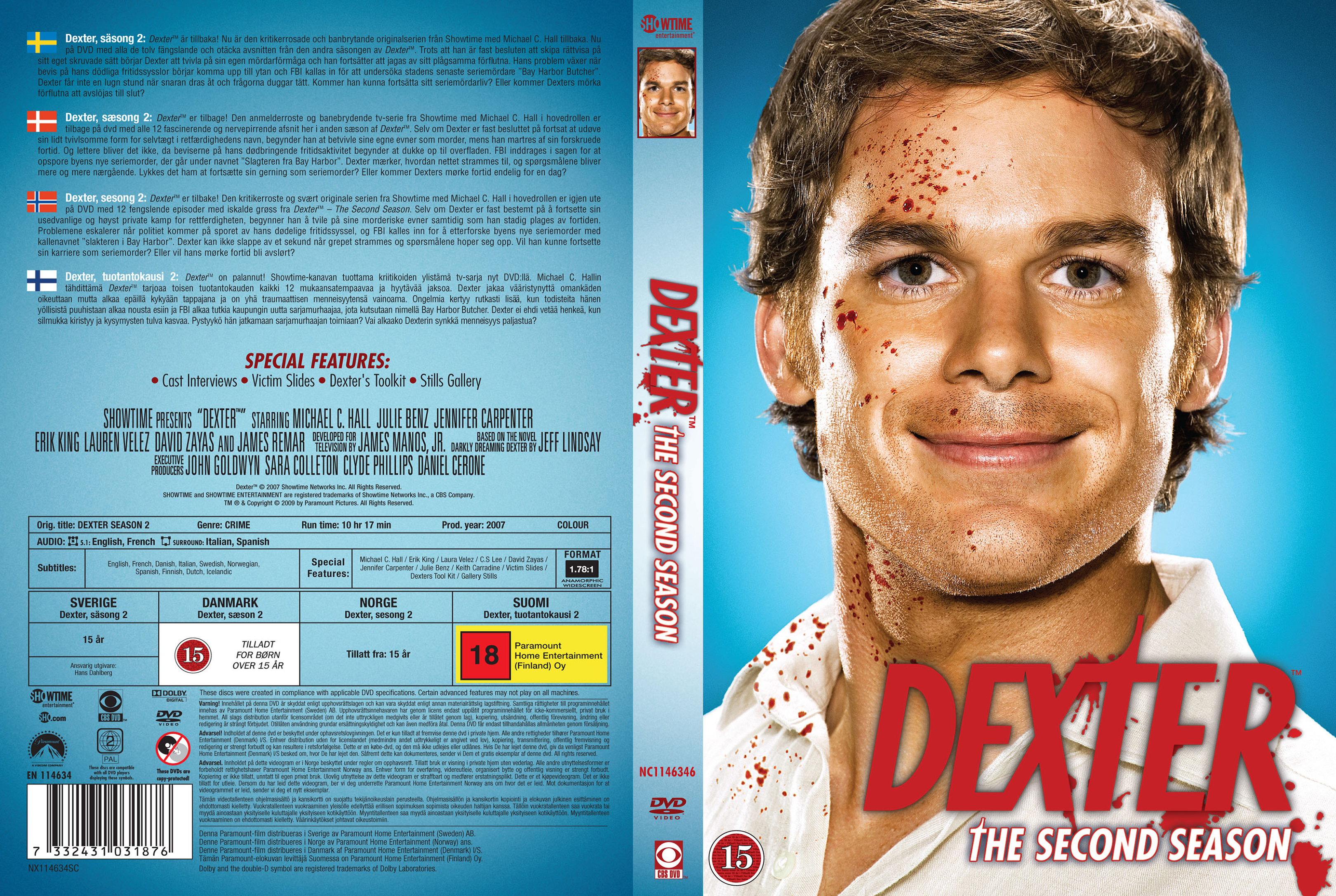 COVERS.BOX.SK ::: Dexter - Season 2 (Nordic) - high quality DVD ...