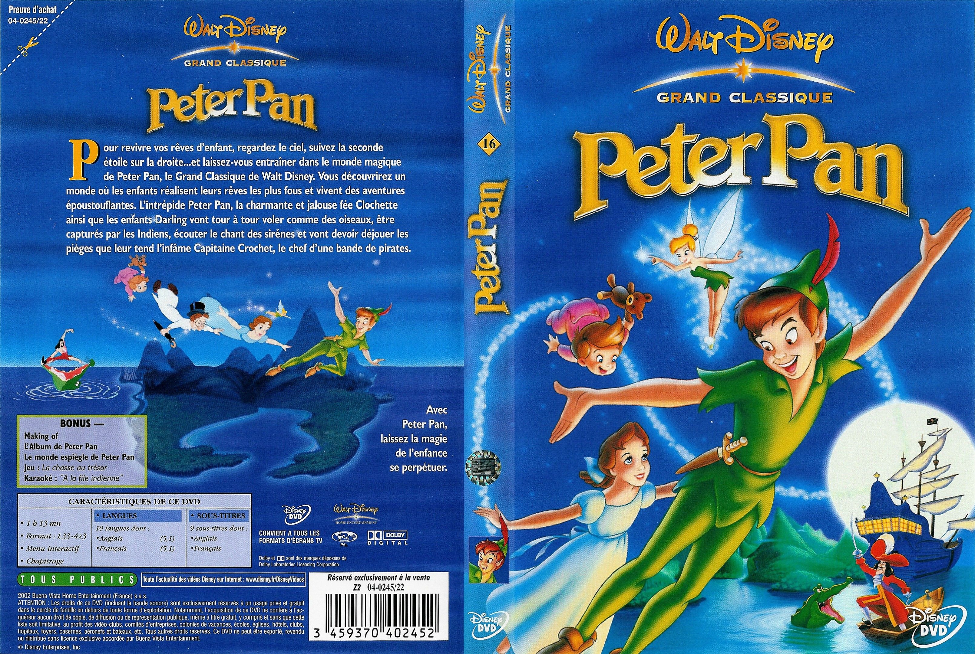 peter pan dvd cover