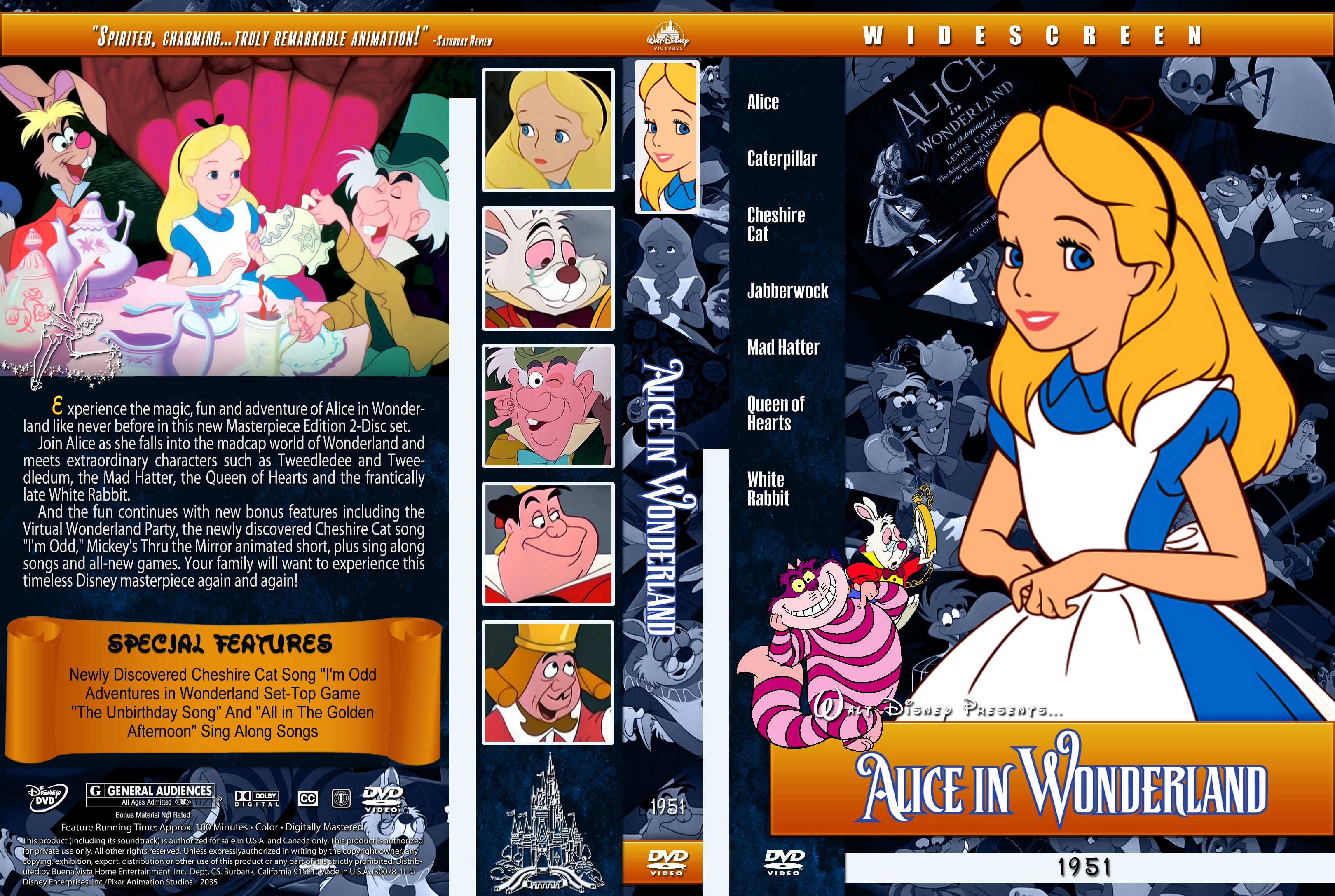 alice in wonderland dvd cover 1951