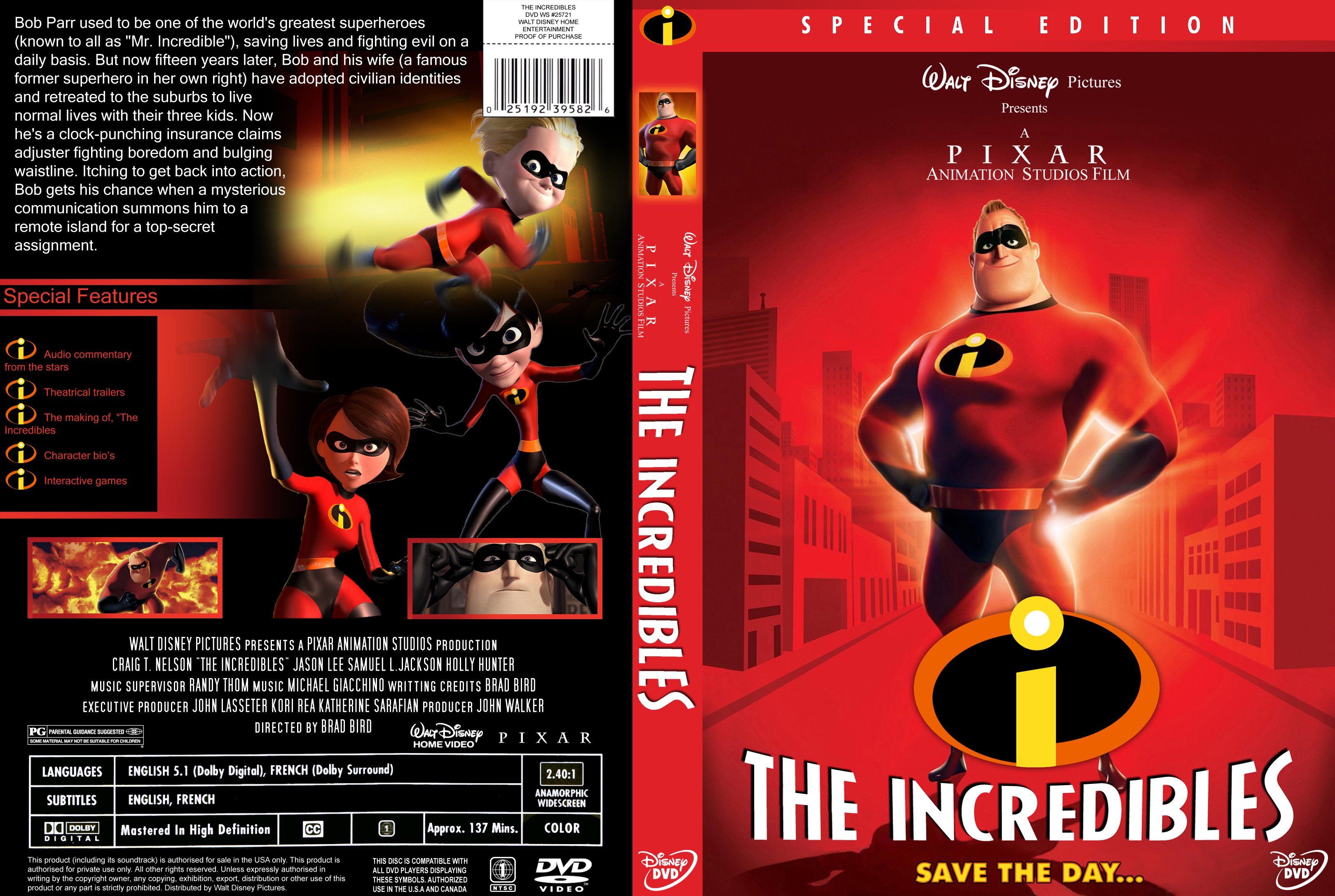 the incredibles full screen dvd cover