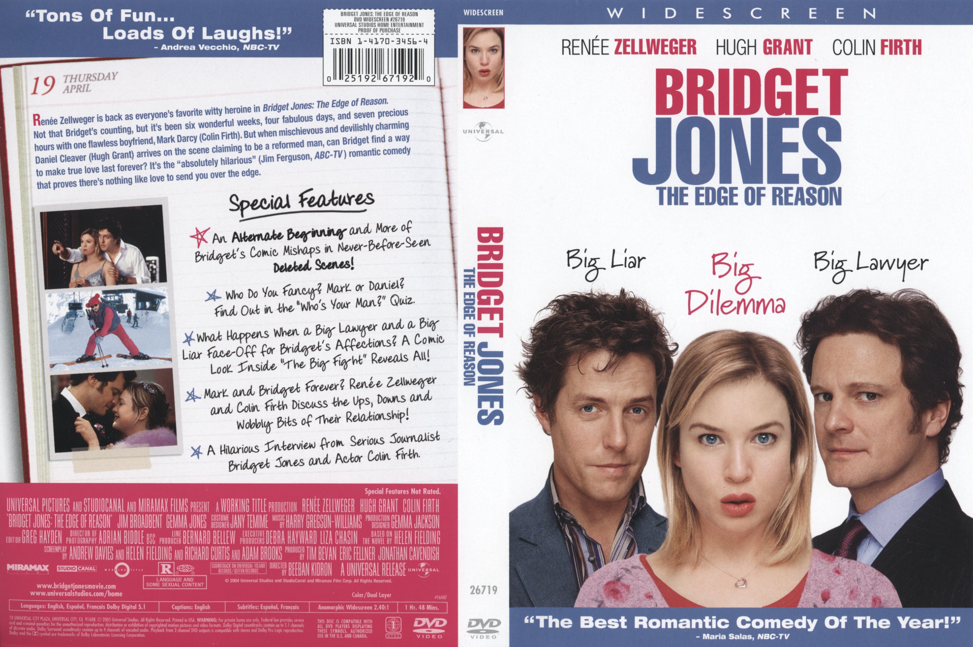 albue cowboy Akkumulerede COVERS.BOX.SK ::: Bridget Jones The Edge Of Reason 2004 - high quality DVD  / Blueray / Movie