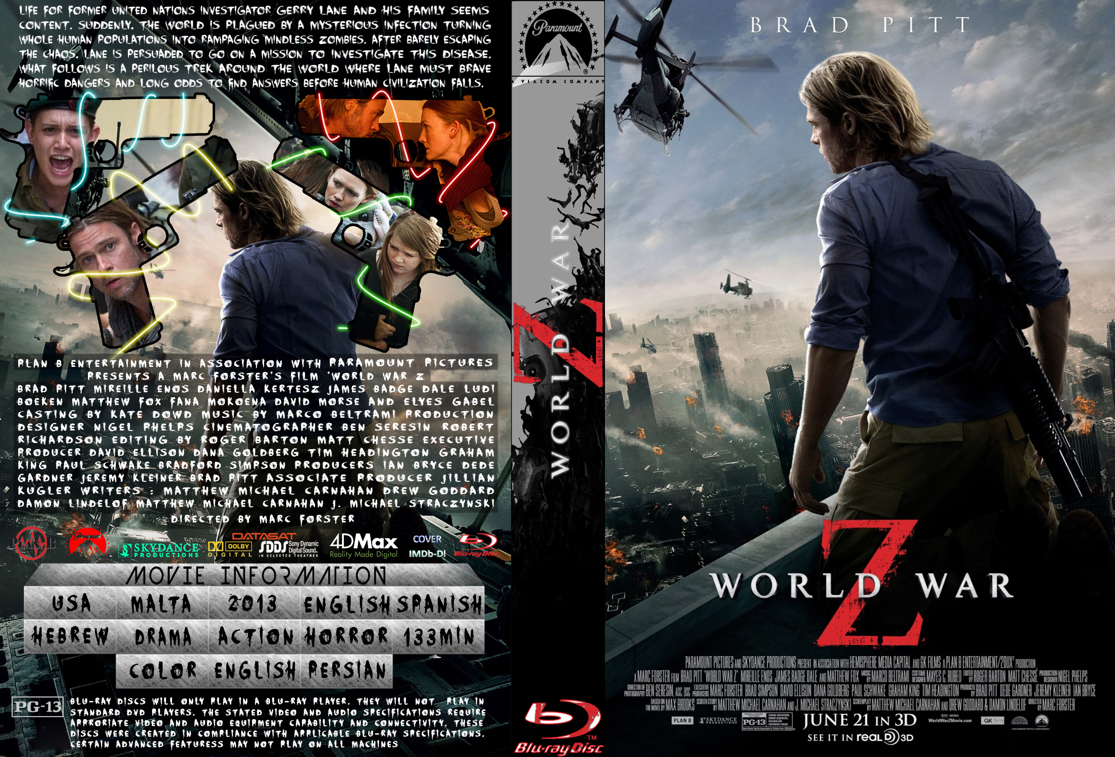 Covers Box Sk World War Z 13 Imdb Dl High Quality Dvd Blueray Movie