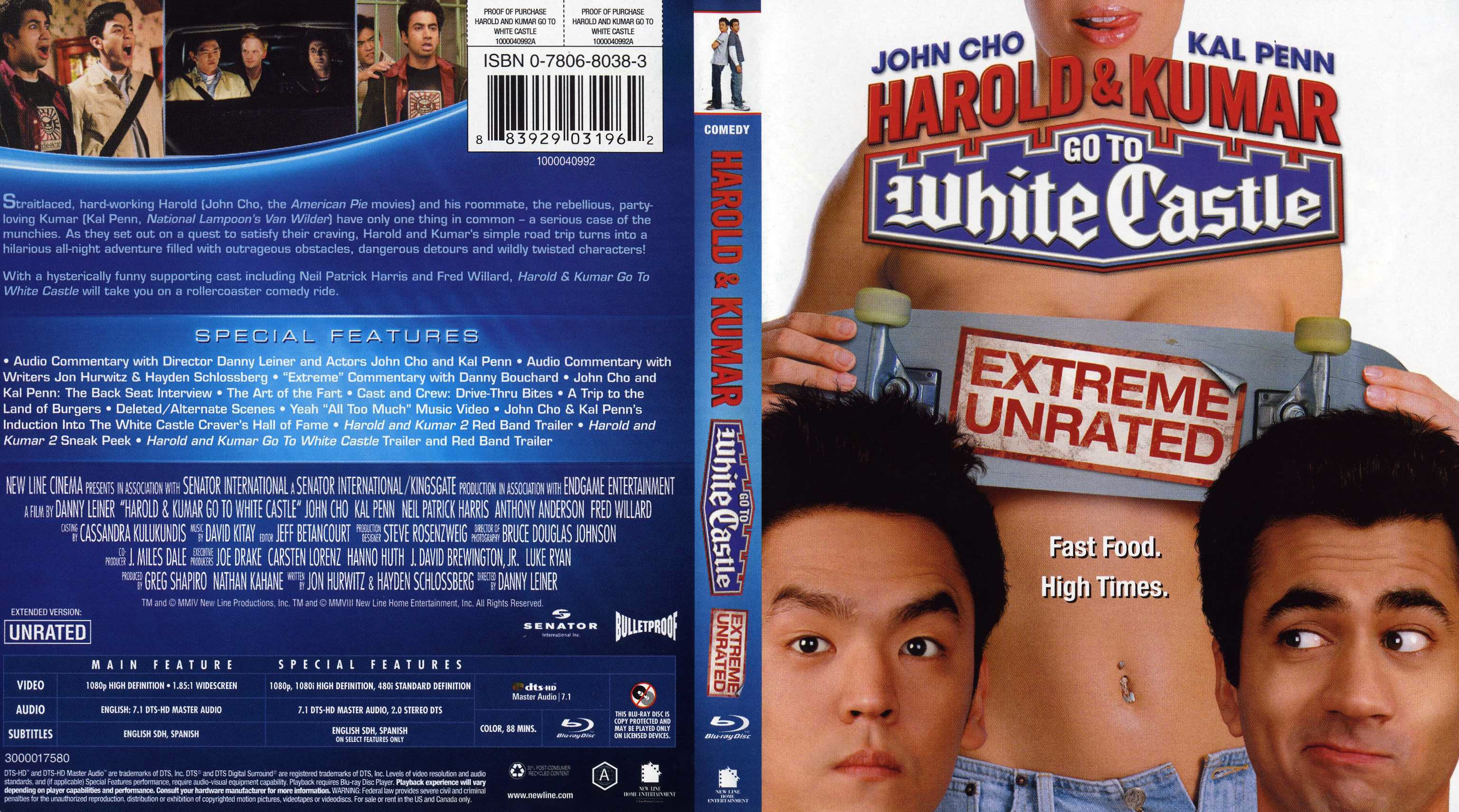 Harold & Kumar Go to White Castle (2004) Blu-ray - front.