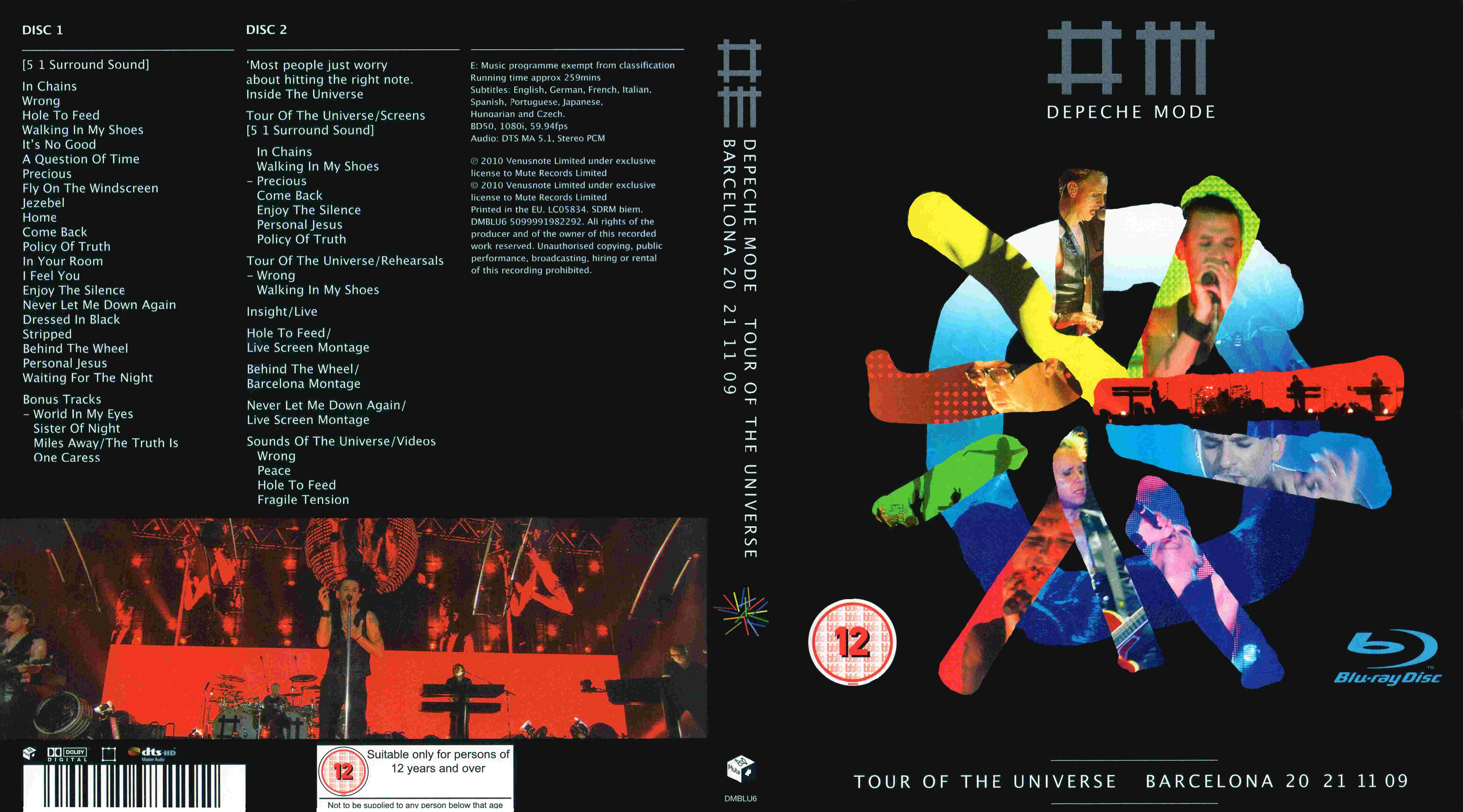 fordøje svamp Svømmepøl COVERS.BOX.SK ::: depeche mode; tour of the universe - live in barcelona  2010 bluray - high quality DVD / Blueray / Movie