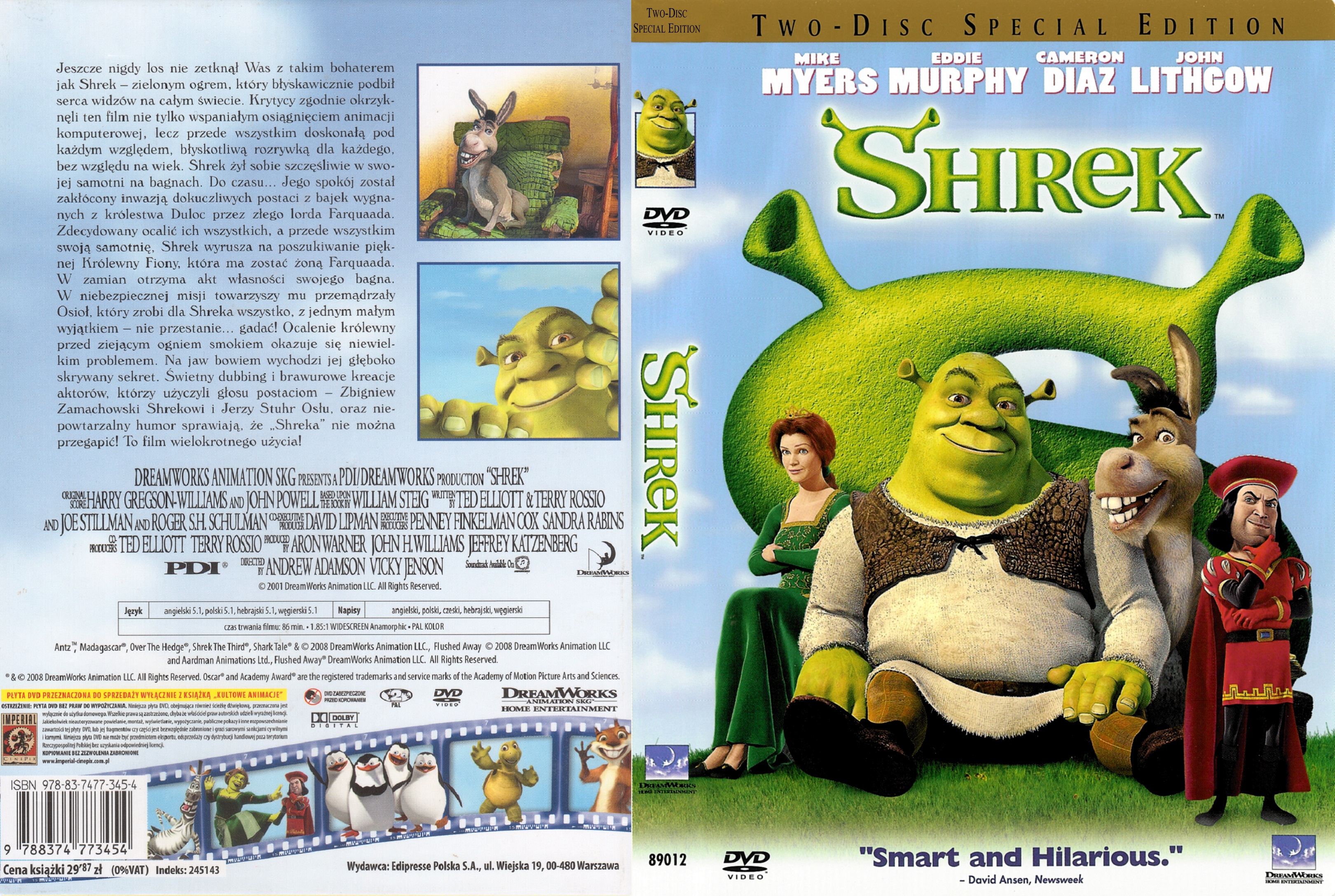 Covers Box Sk Shrek 2001 High Quality Dvd Blueray Movie