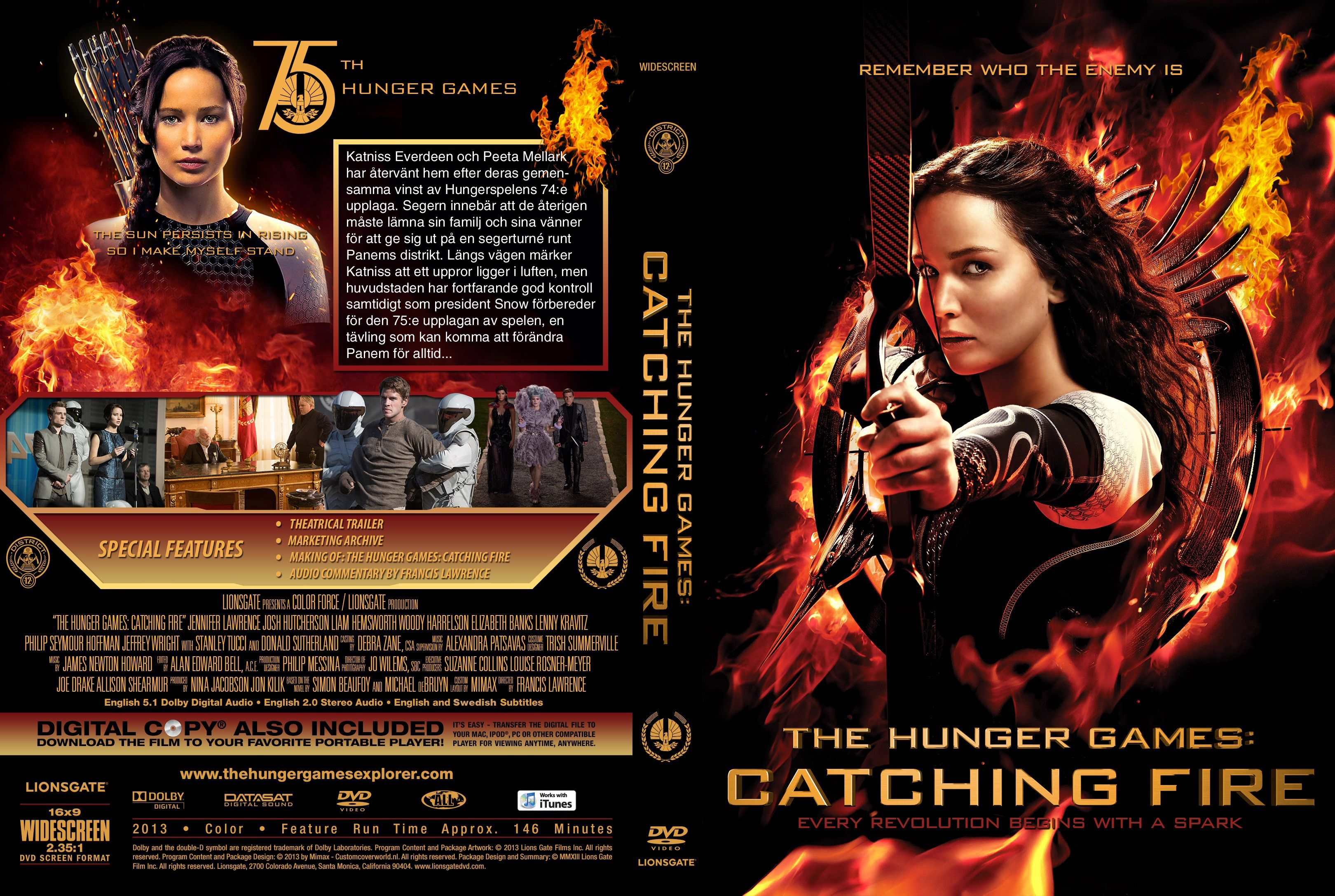 The Hunger Games; Catching Fire 2013 - front.