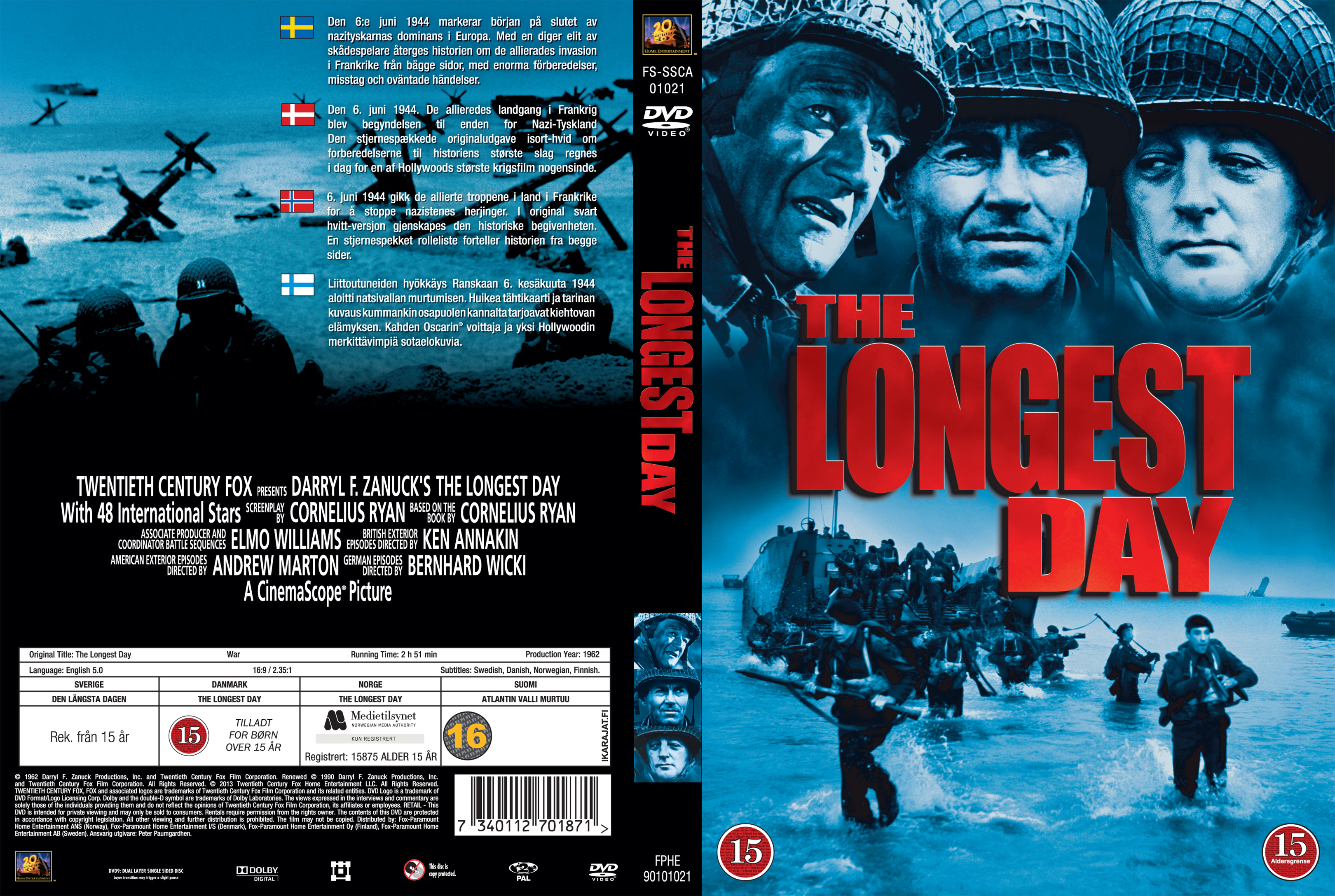 Covers Box Sk The Longest Day 1962 Nordic High Quality Dvd Blueray Movie