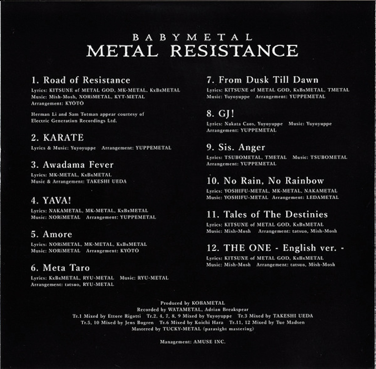 Covers Box Sk Babymetal Metal Resistance 16 High Quality Dvd Blueray Movie