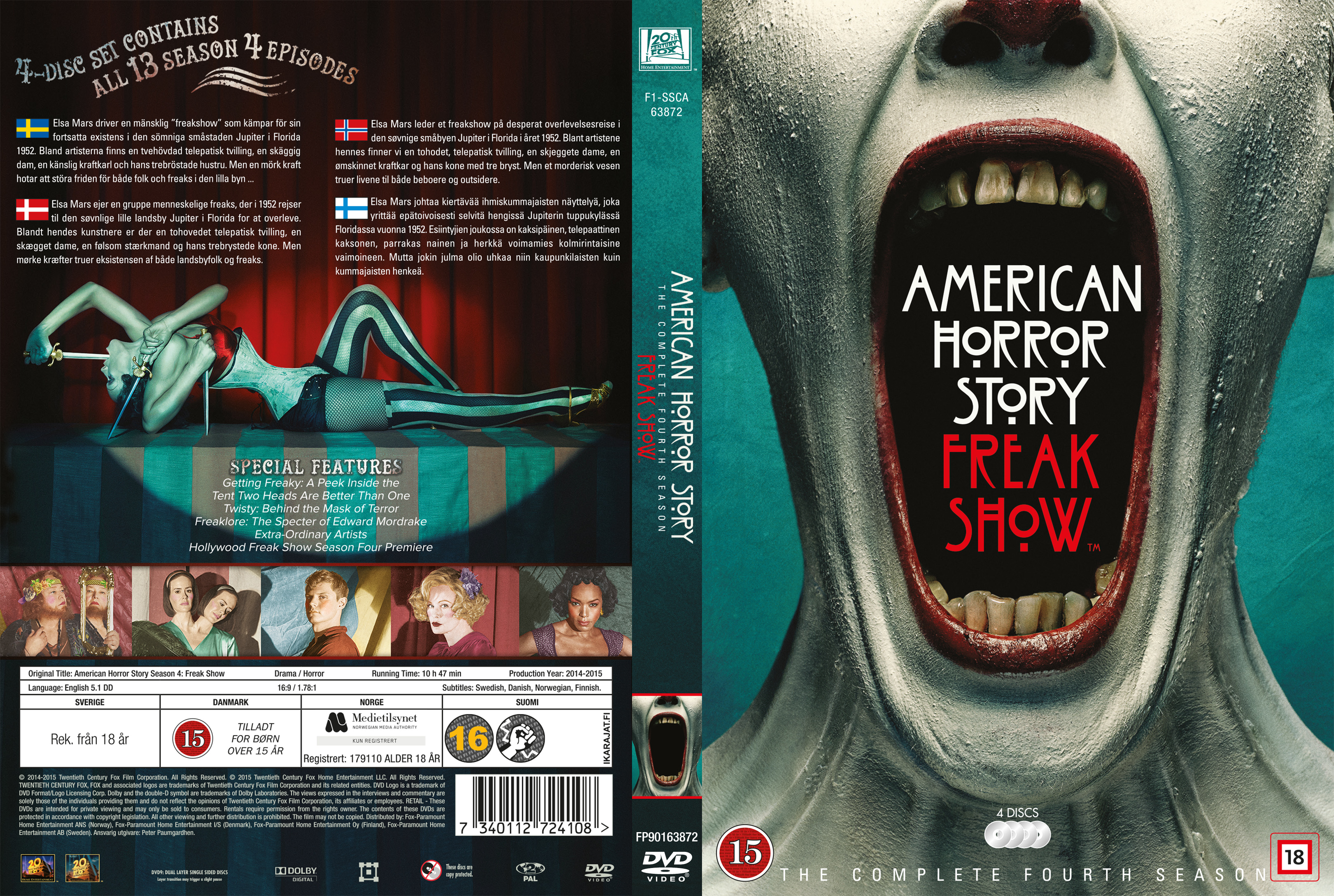 American Horror Story Season 4 - Freak Show (Nordic) - front.
