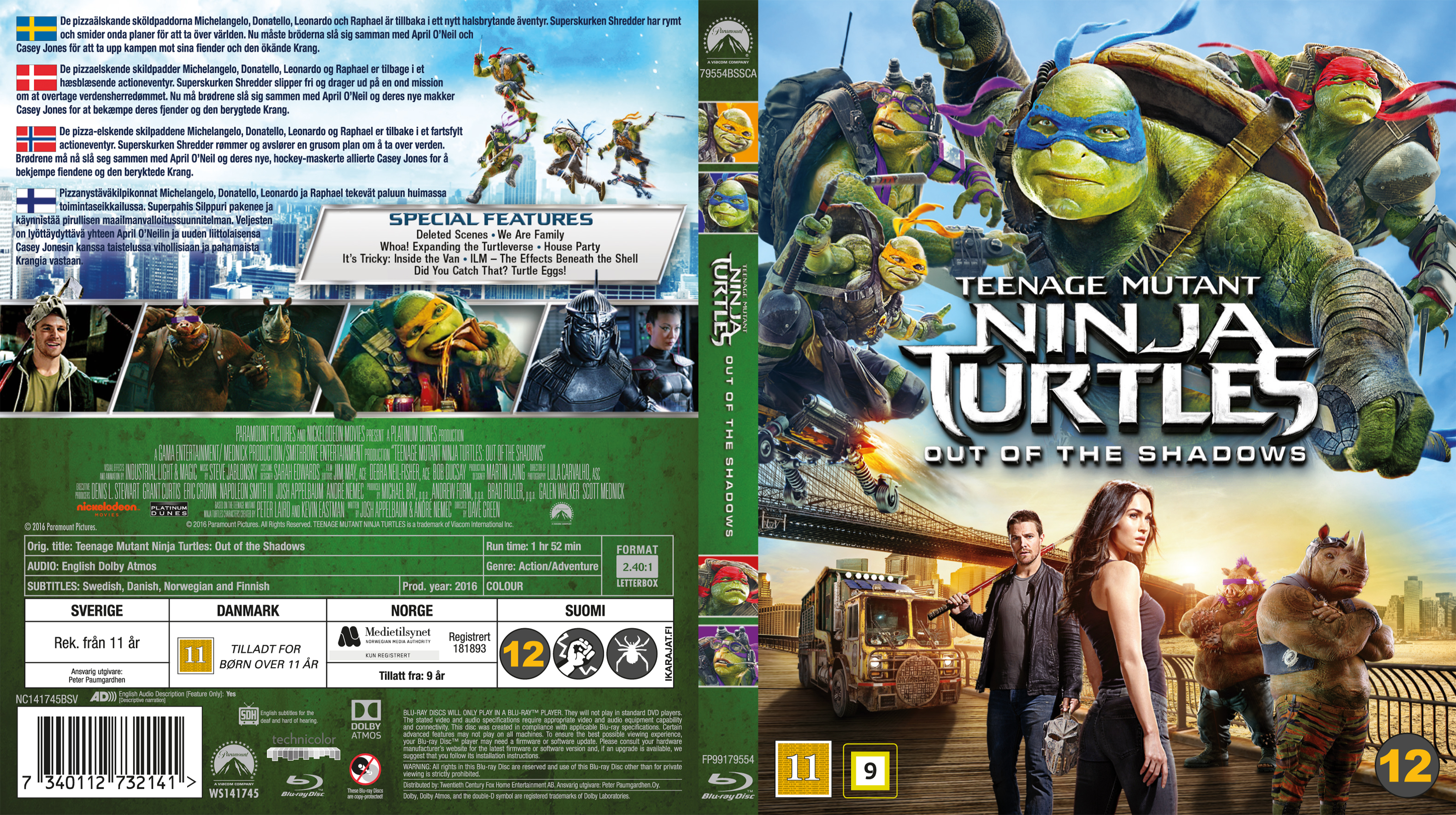 Teenage Mutant Ninja Turtles: Out of the Shadows (DVD)