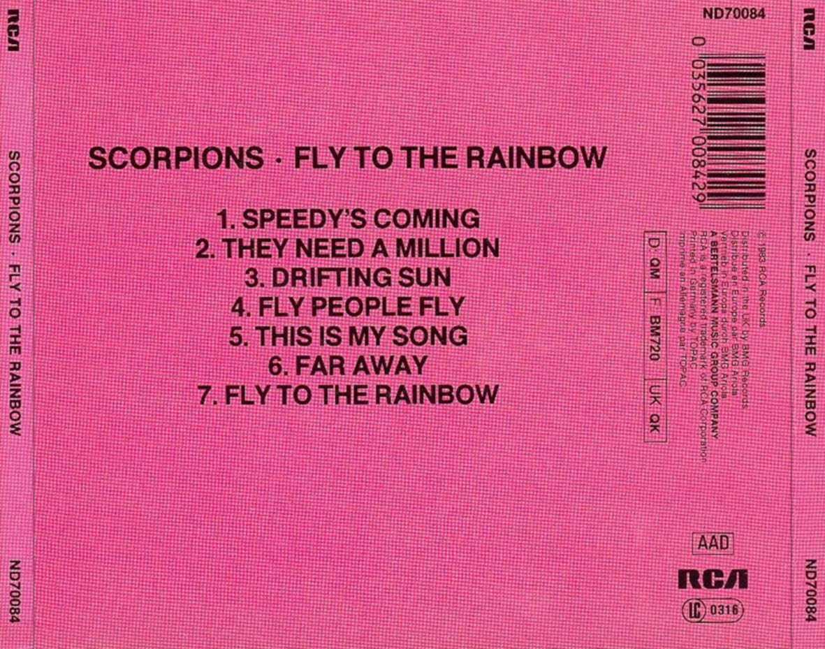 SCORPIONS - 1974 - FLY TO THE RAINBOW - back.