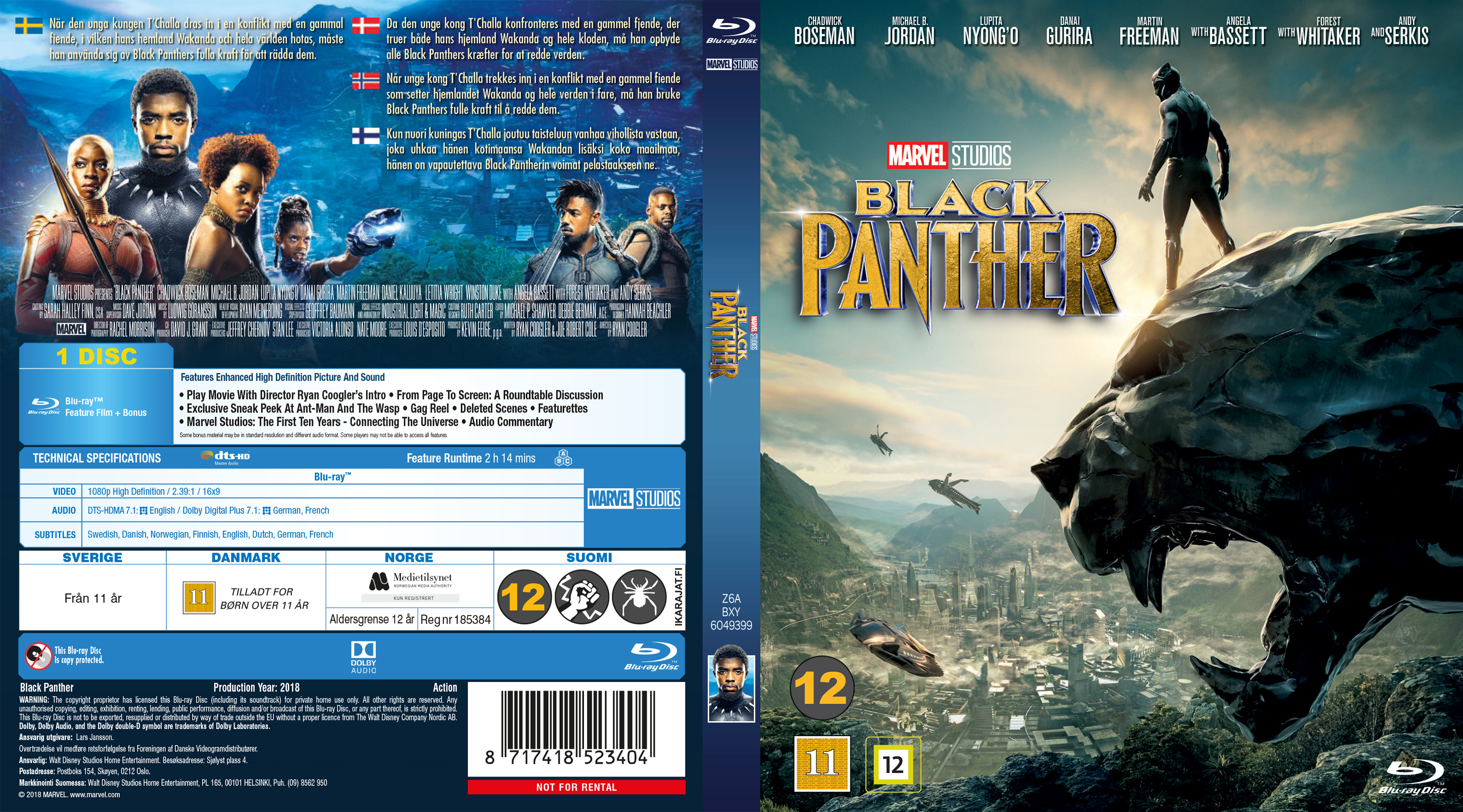COVERS.BOX.SK ::: Black Panther - Blu-Ray - Nordic (2018) - high ...