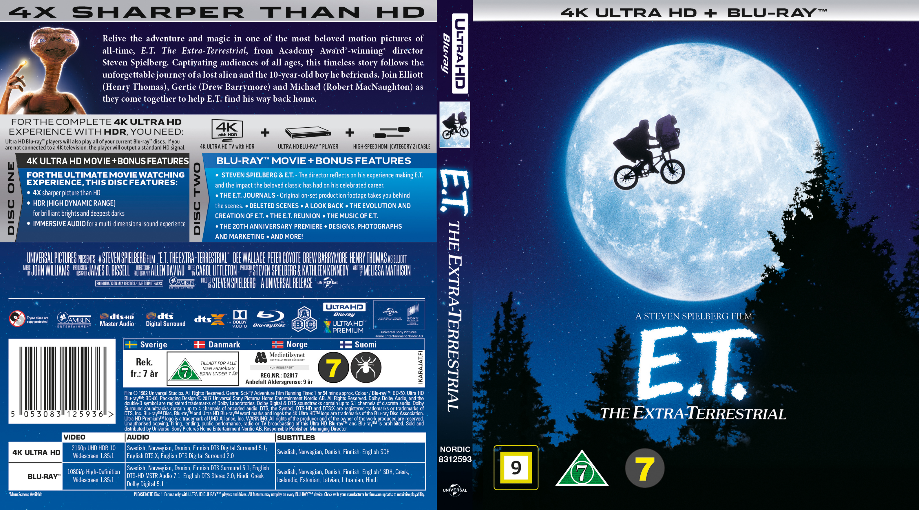COVERS.BOX.SK ::: E.T. The Extra-Terrestrial - Nordic - Blu-Ray 4K