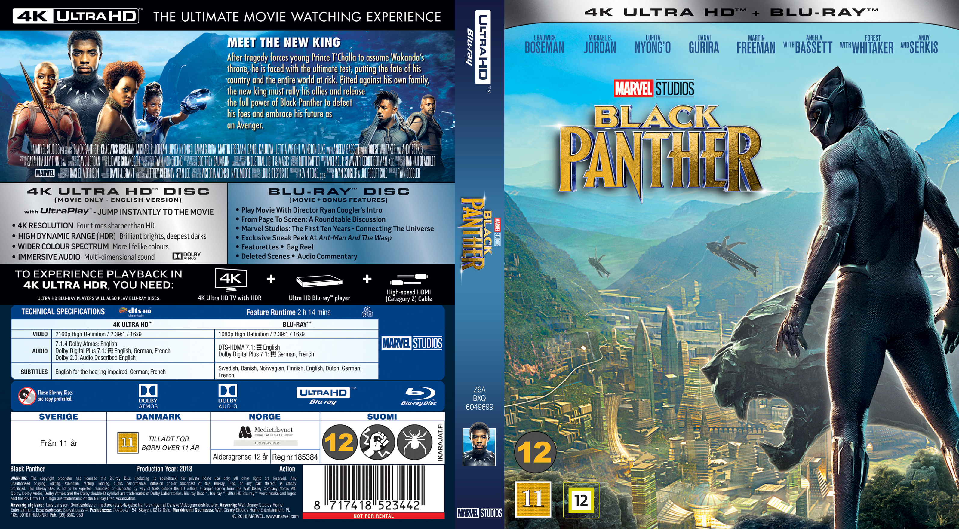 COVERS.BOX.SK ::: Black Panther - Nordic - Blu-Ray 4K (2018) - high ...
