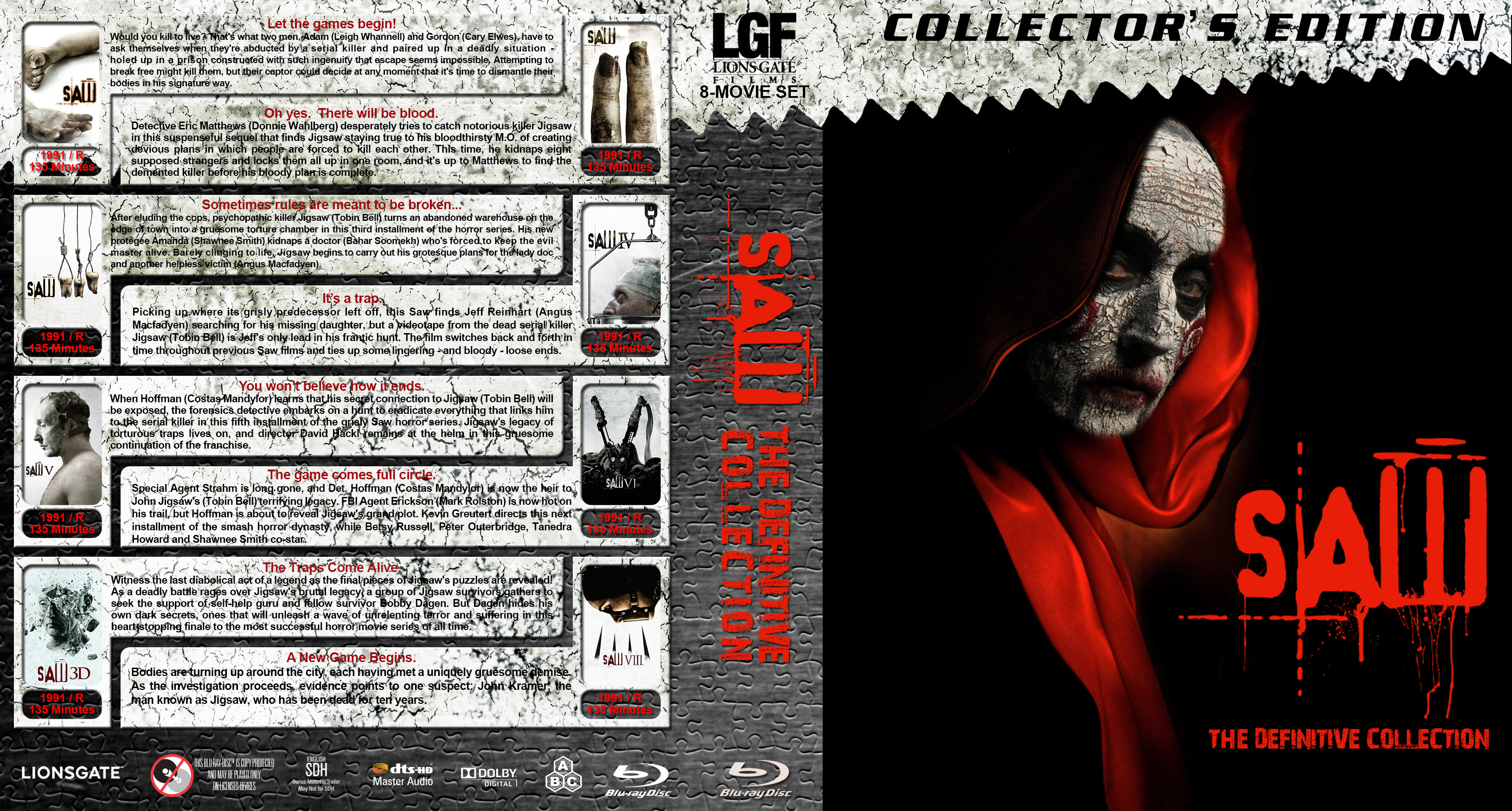 COVERS.BOX.SK ::: Saw Collection 8 movies custom - high quality DVD / Bluer...