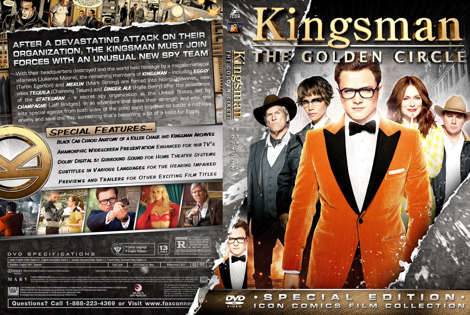 Covers Box Sk Kingsman The Golden Circle High Quality Dvd Blueray Movie