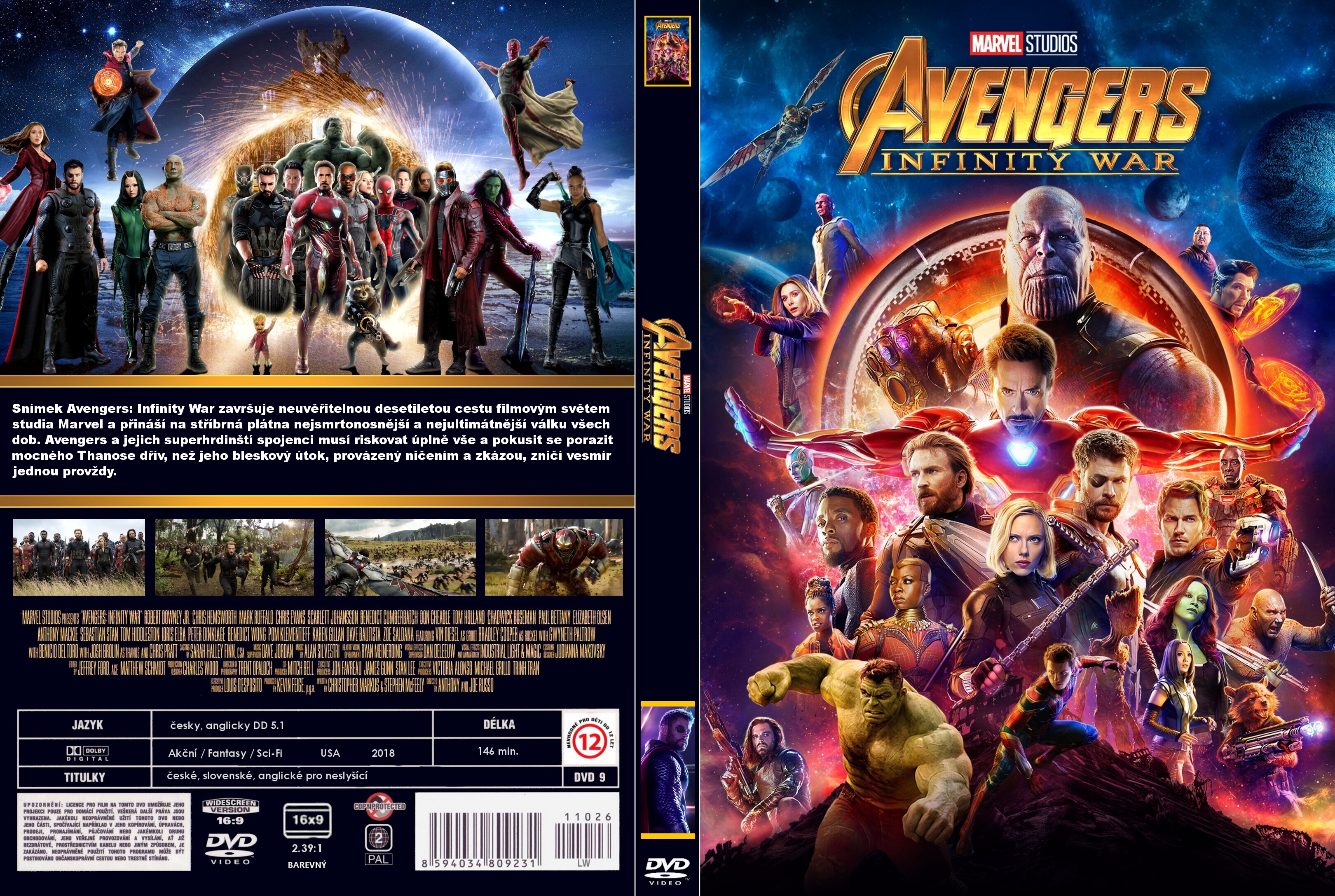 COVERS.BOX.SK ::: Avengers: Infinity War (2018) - high quality DVD / Bluera...