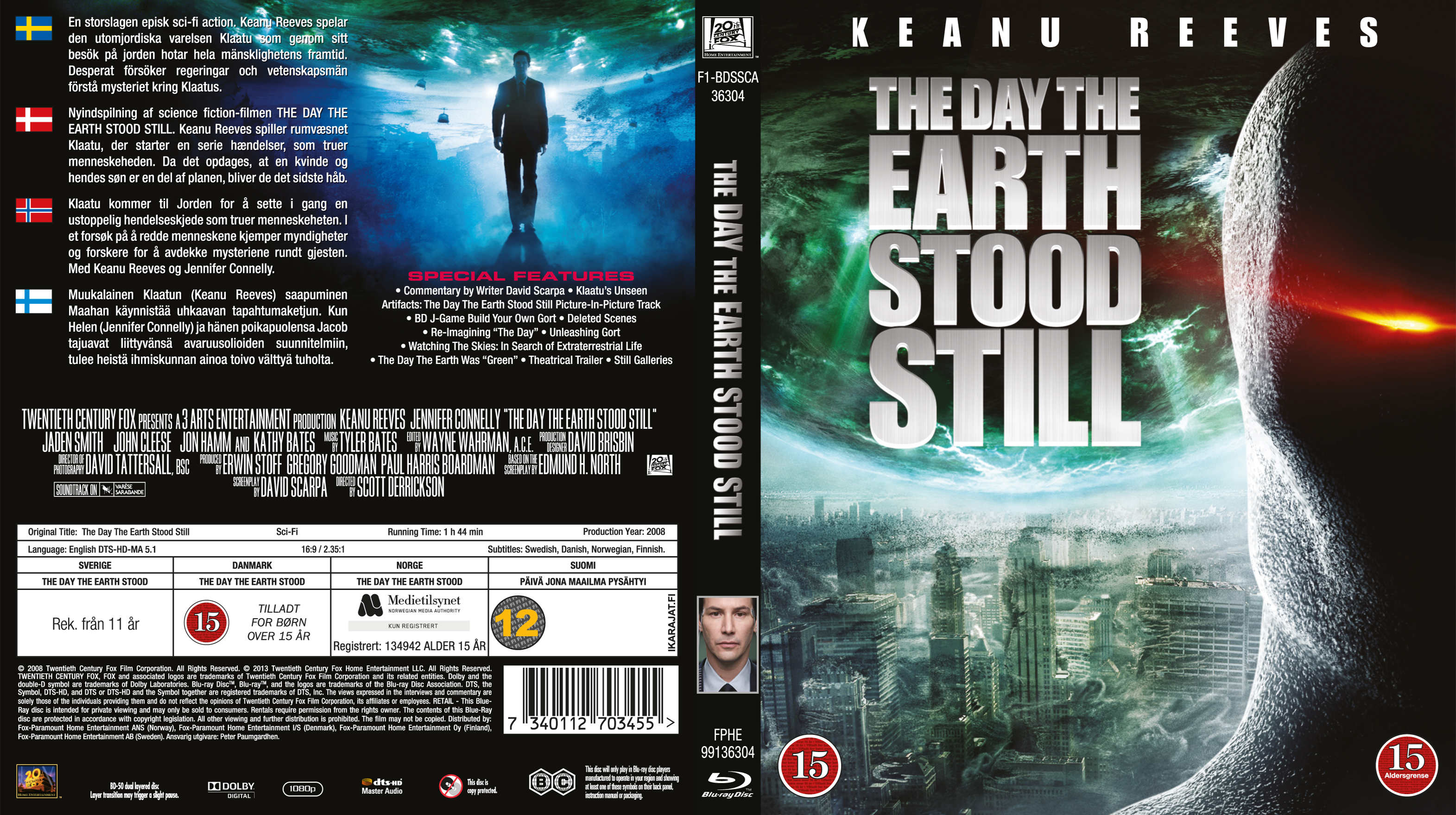 Covers Box Sk The Day Earth Stood Still Nordic Blu Ray 2008 High Quality Dv...