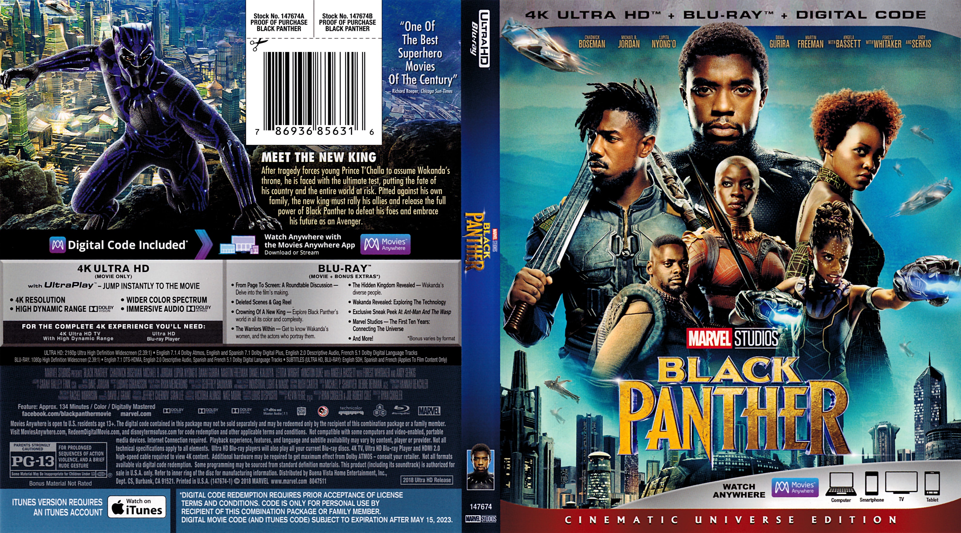 Covers Box Sk Black Panther 2018 4k Ultra Hd High Quality Dvd Blueray Movie