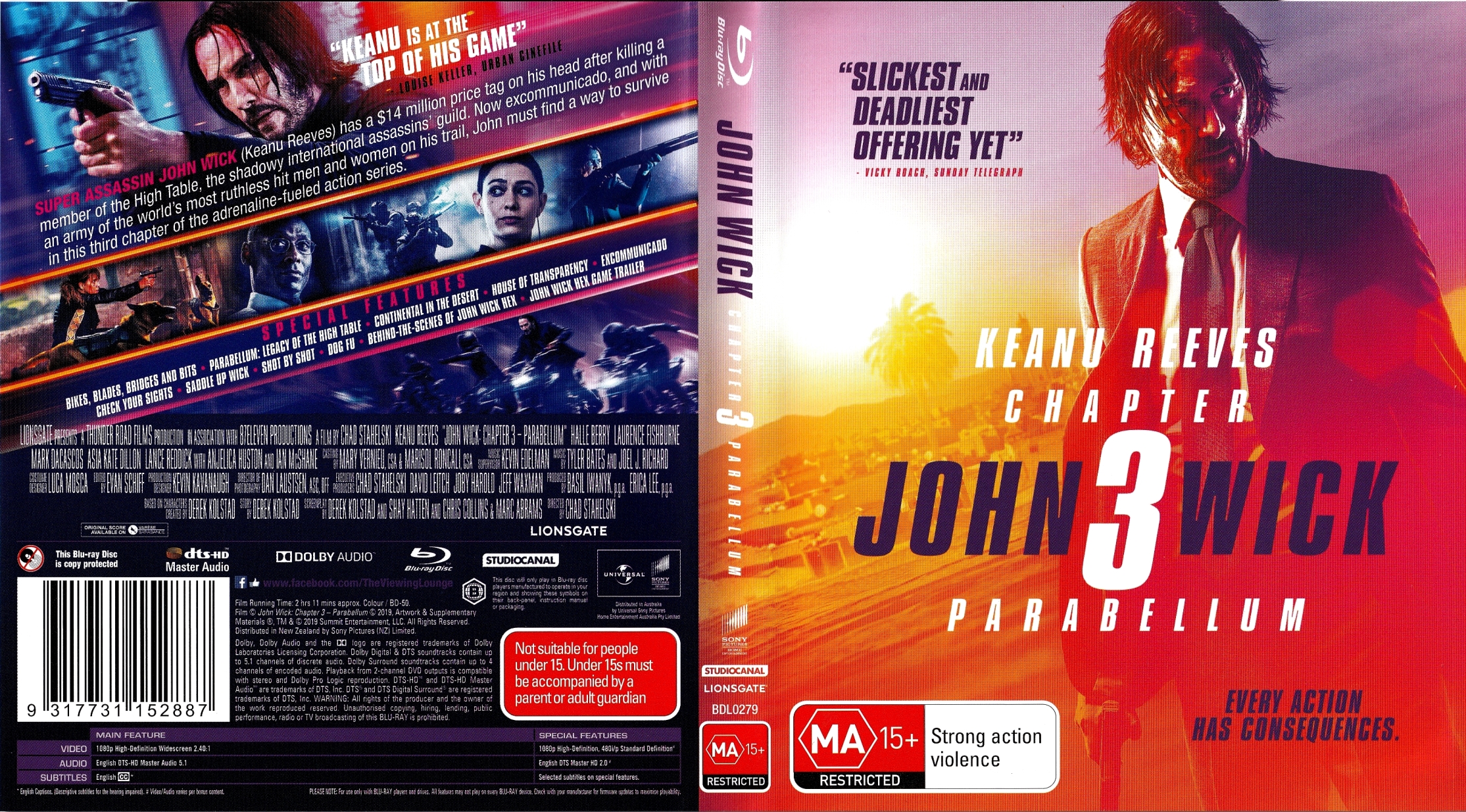 Blu-ray - John Wick - 3 Parabellum