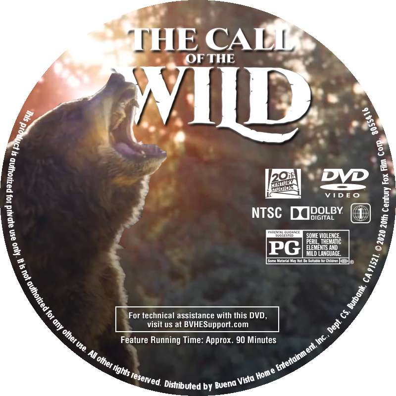 Covers Box Sk Call Of The Wild R1 Dvd Label Custom High Quality Dvd Blueray Movie